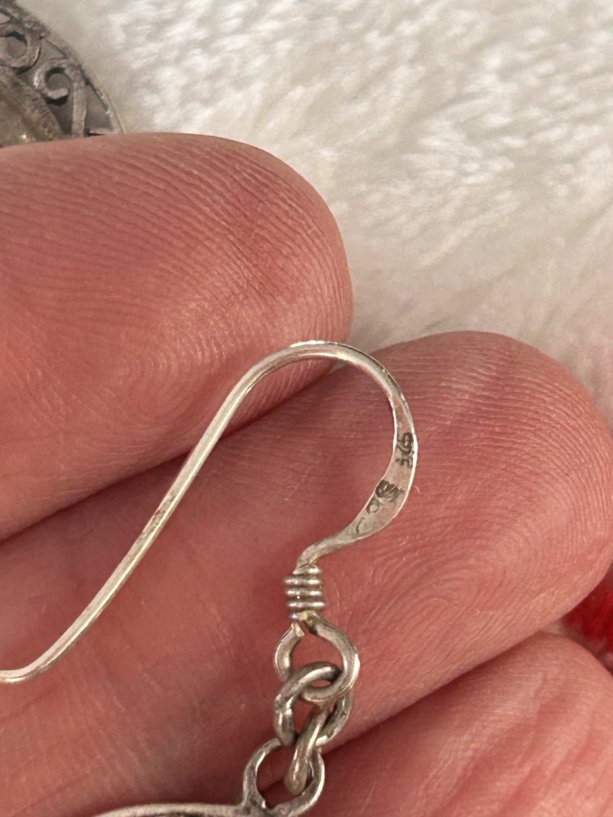 Celestial Anthropomorphic Sterling Silver Earrings Vintage J19