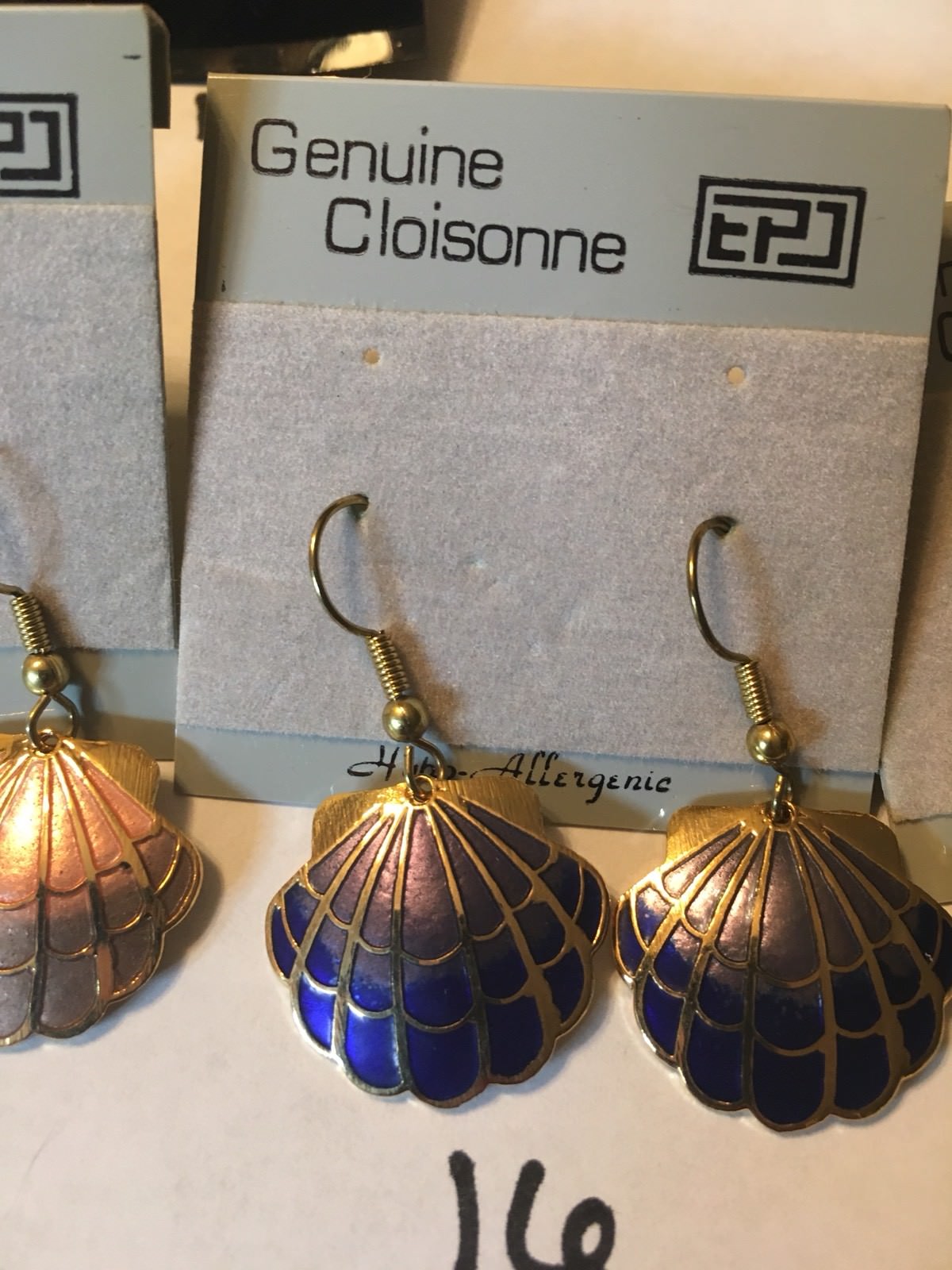Vintage 1980s Cloisonne Pierced Earrings, You CHOOSE! Circle, Square VERY PRETTY