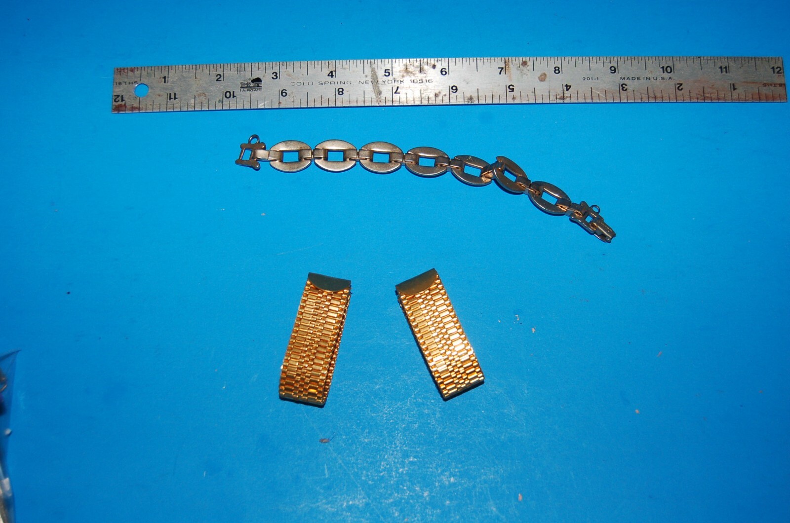 COSTUME JEWELRY 1980’s Clip-on Earrings + Bracelet