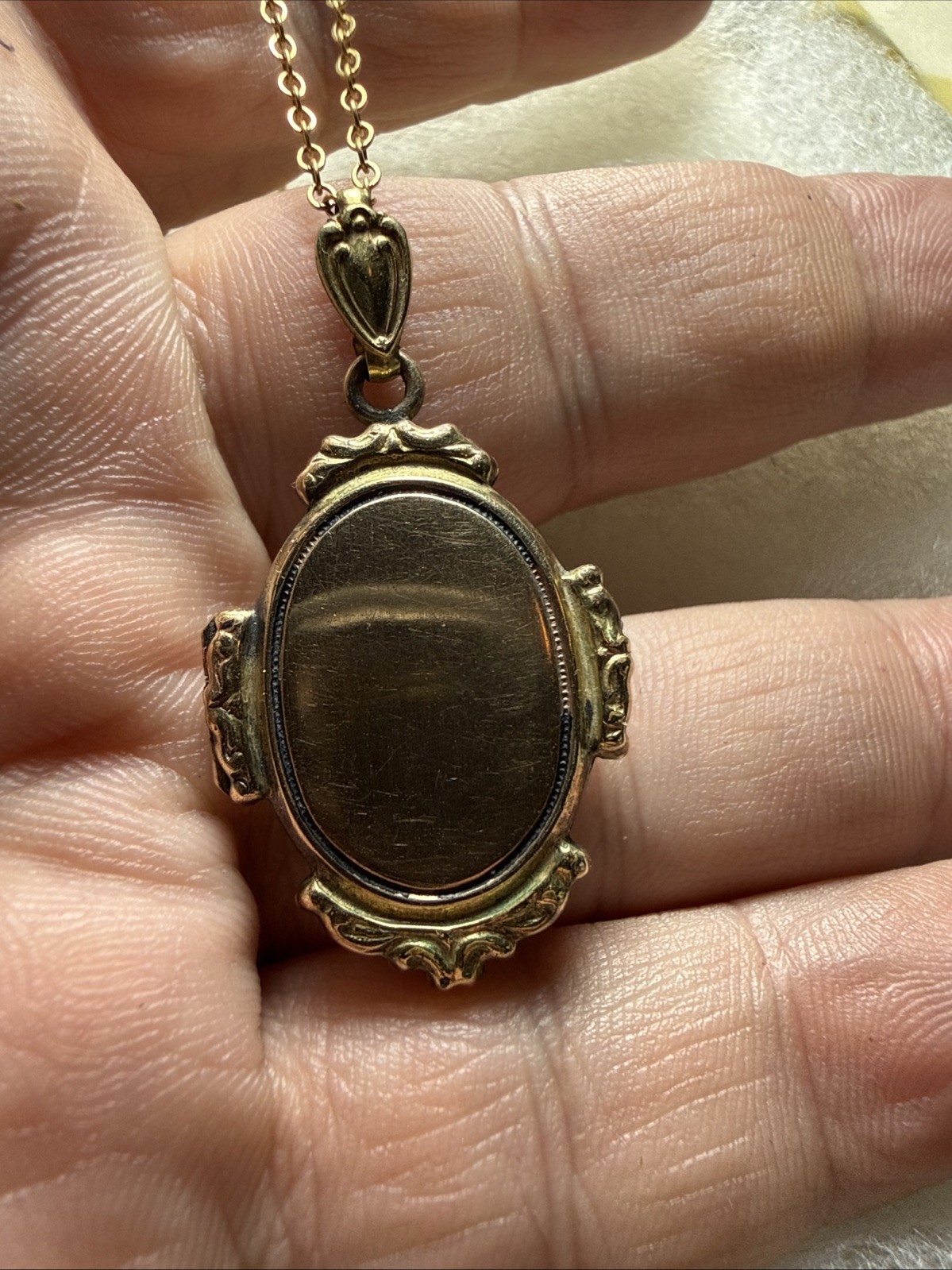 Necklace Locket Victorian 100 Years Old Gold Filled Vintage 17” Gold Fill Chain