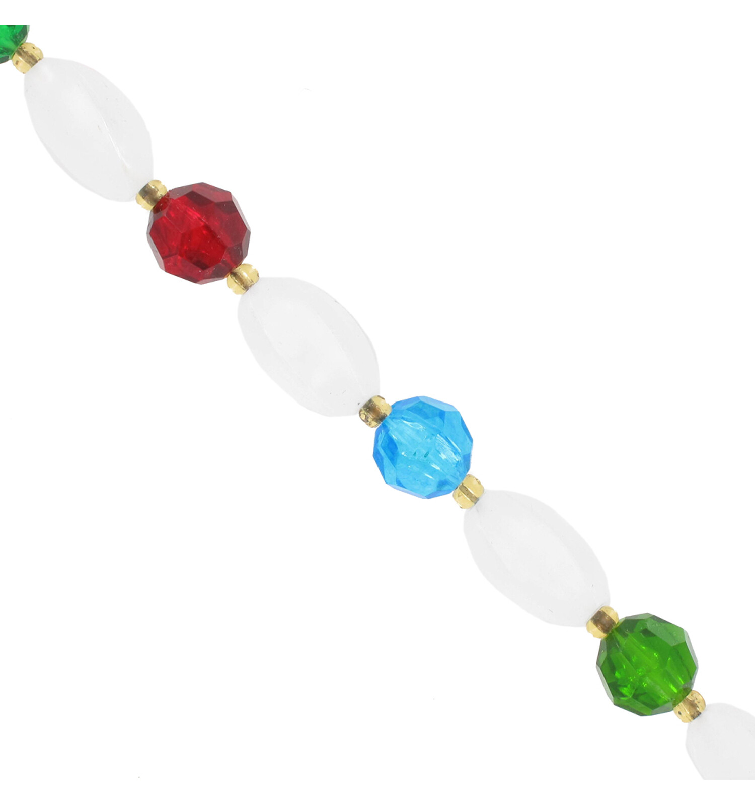 Multicolor Faux Crystal Matte Lucite Beaded Choker Necklace West Germany 16-19″