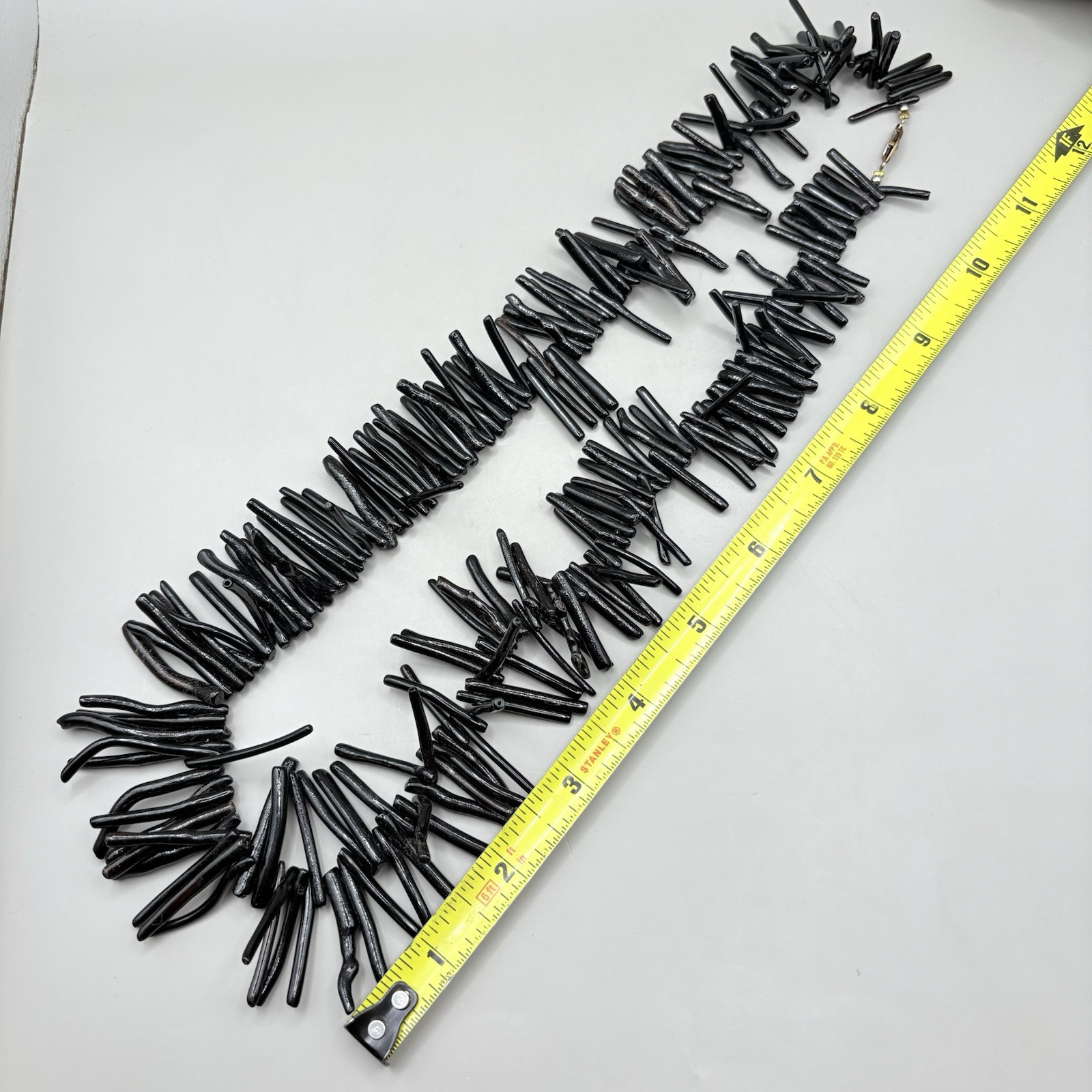 Vintage Black Branch Coral Necklace Natural Organic Statement Jewelry