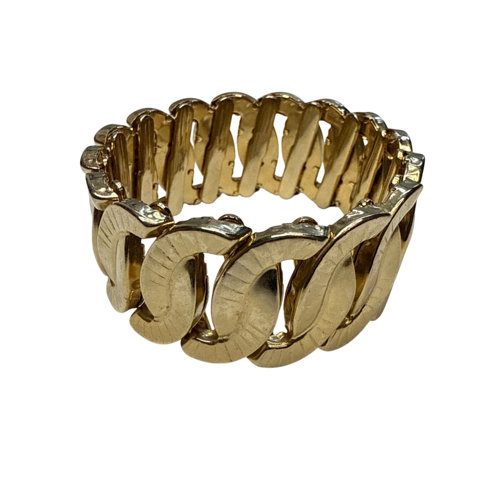 Vintage Gold Tone Expandable Link Bangle Bracelet Stretch Jewelry