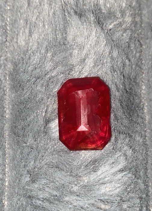 Antique Vtg Unset Loose Red Glass Cameo Intaglio 17mm x 15mm