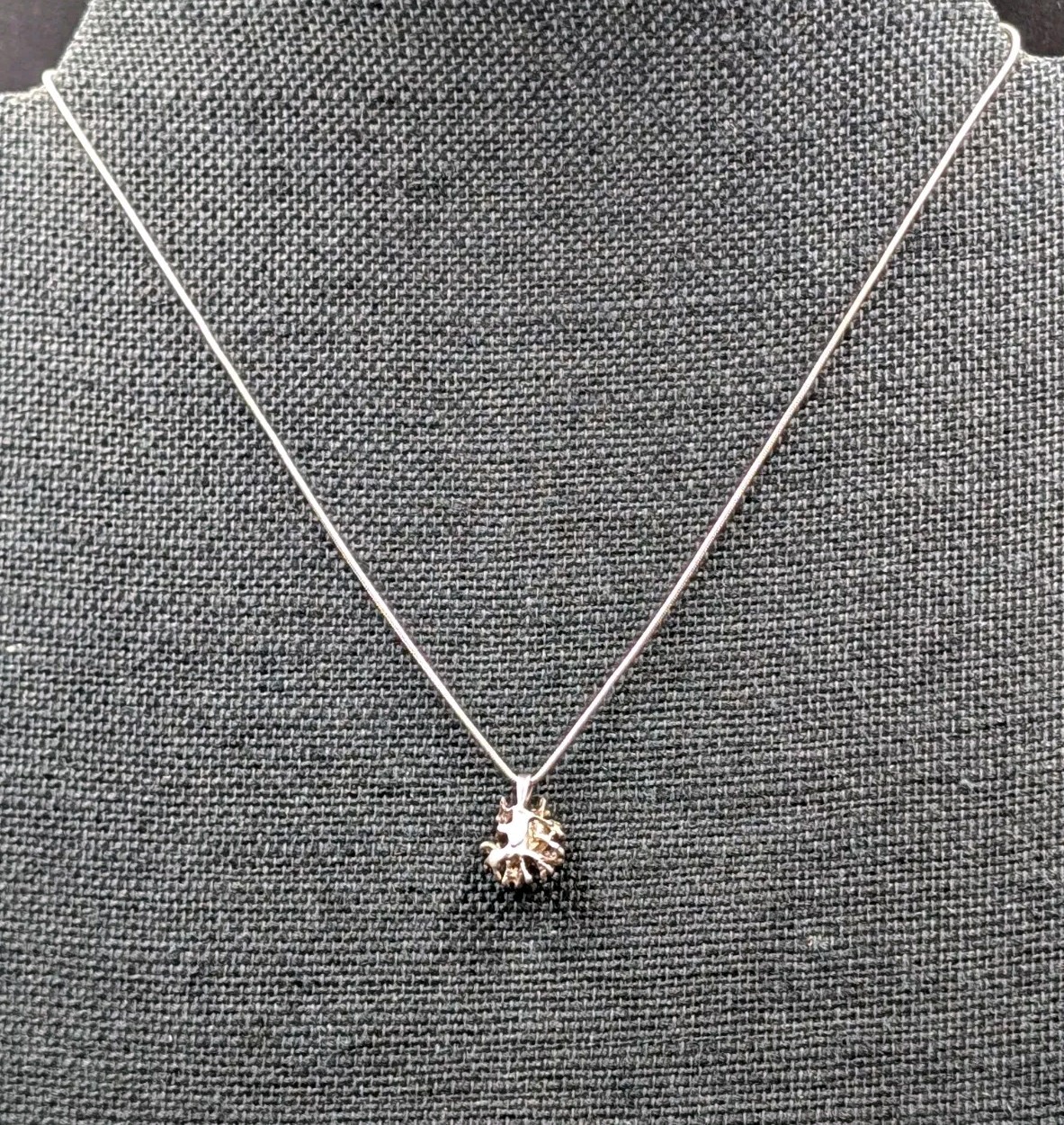 Vtg Sterling Silver Pearl Brutalist Bird Nest Pendant 16″ Snake Chain Necklace