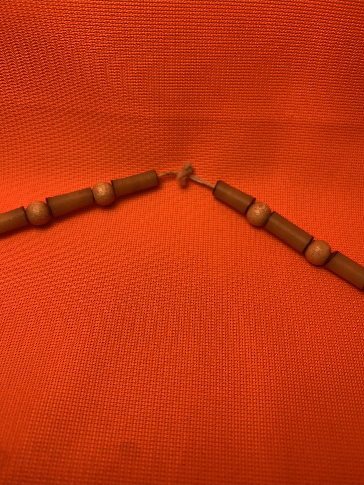 Wood Bead & Ceramic Necklace 22”