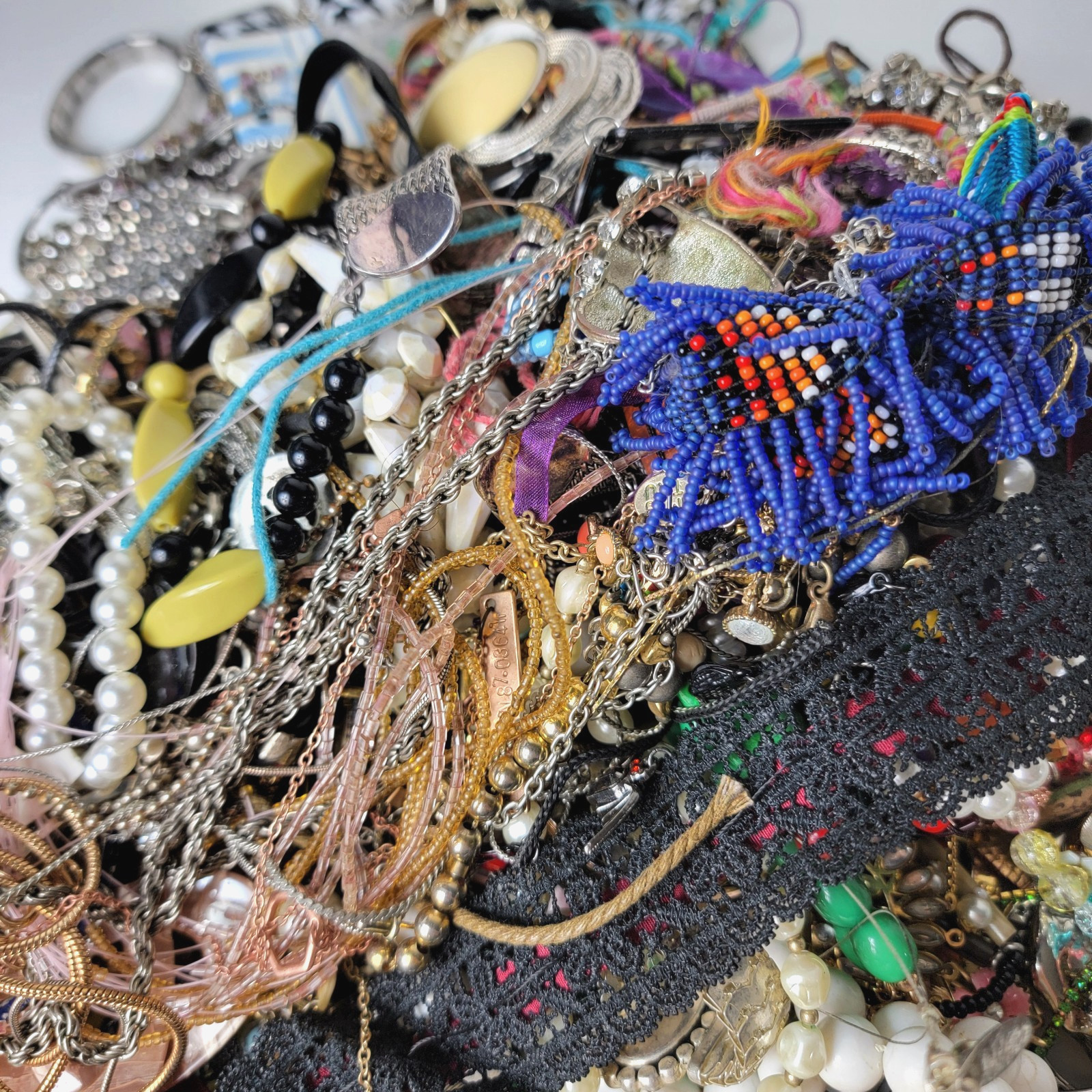 Vintage Costume Jewelry Lot Over 3 Pounds For Craft Repurpose Wear Estate Junk
