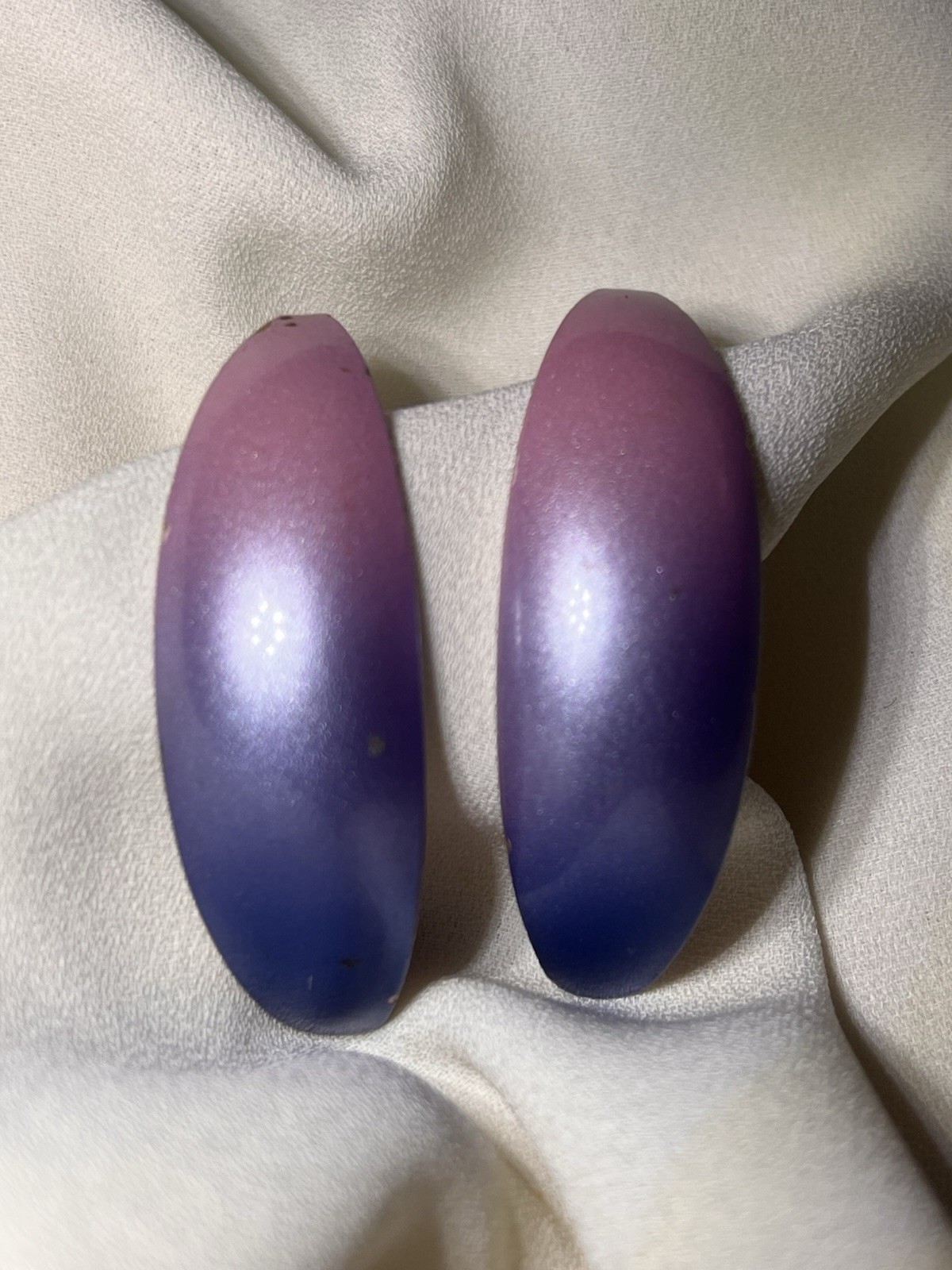 Vintage 80S Hombre, Pink Purple And Blue Retro Statement Earrings