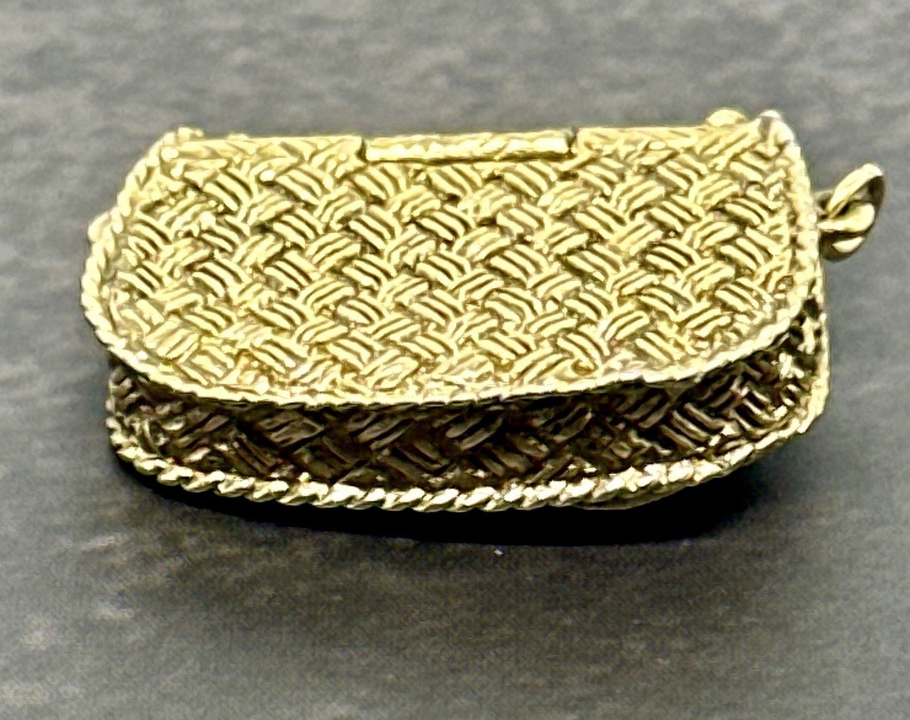 Vintage Gold Toned Flower Rhinestones 1928 Brand Metal Purse Pendant Only