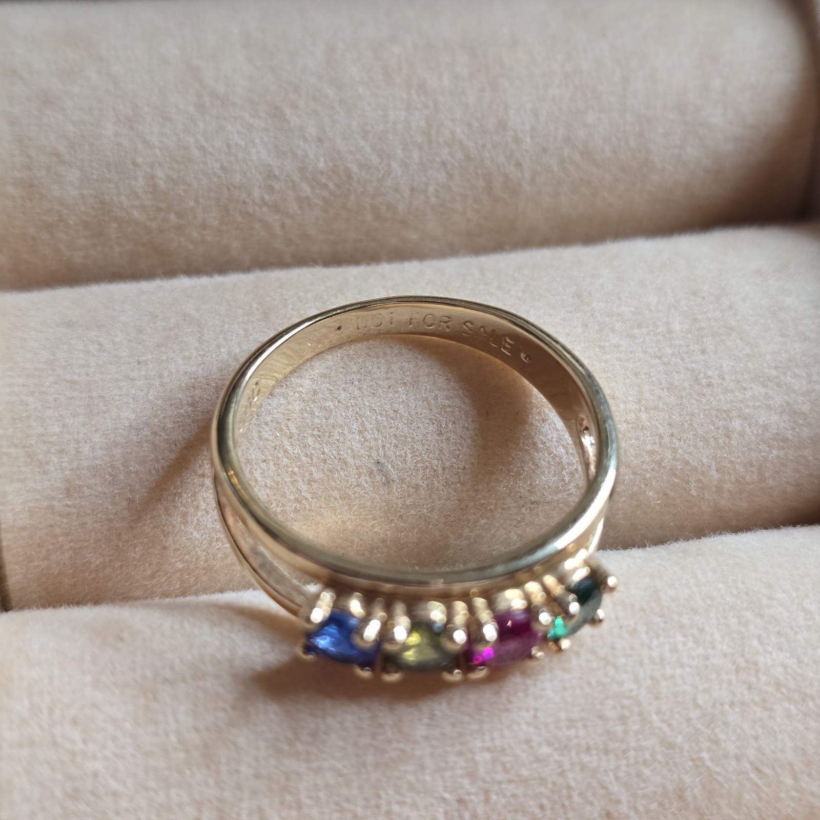 Vintage Sample MOTHERS Ring RUBY , SAPPHIRE, EMERALD & PERIDOT stones Size 6