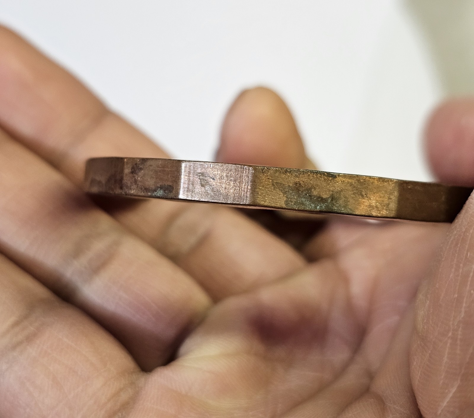 vtg Copper Cuff Bracelet 6 1/2in – Solid- Heavy 24g- S10- READ