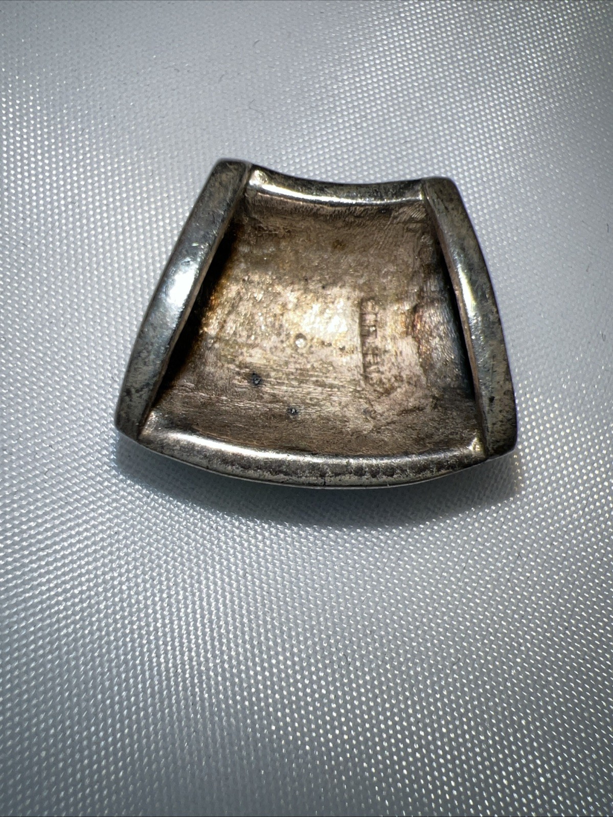 Opal and Turquoise inlaid in Sterling Silver Slide Pendant 3/4”