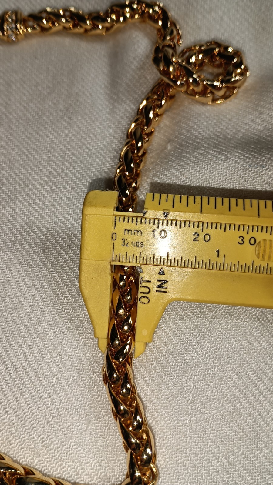 VTG Nolan Miller Chunky Red Cabochon Gold Tone Long Spiga Wheat Chain Necklace