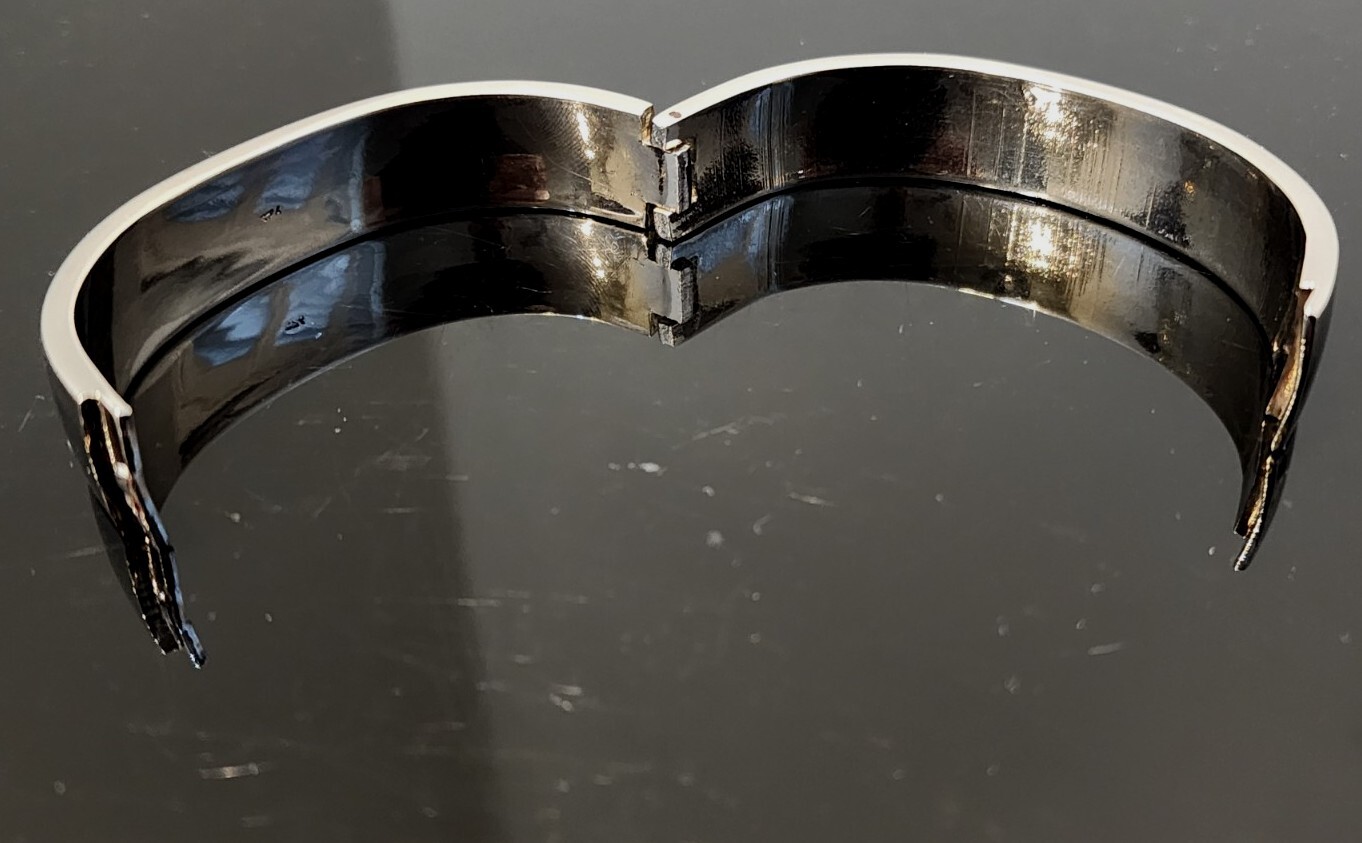 Vintage Sterling Silver Bangle Bracelet MCM Thick and Heavy 64 Grams