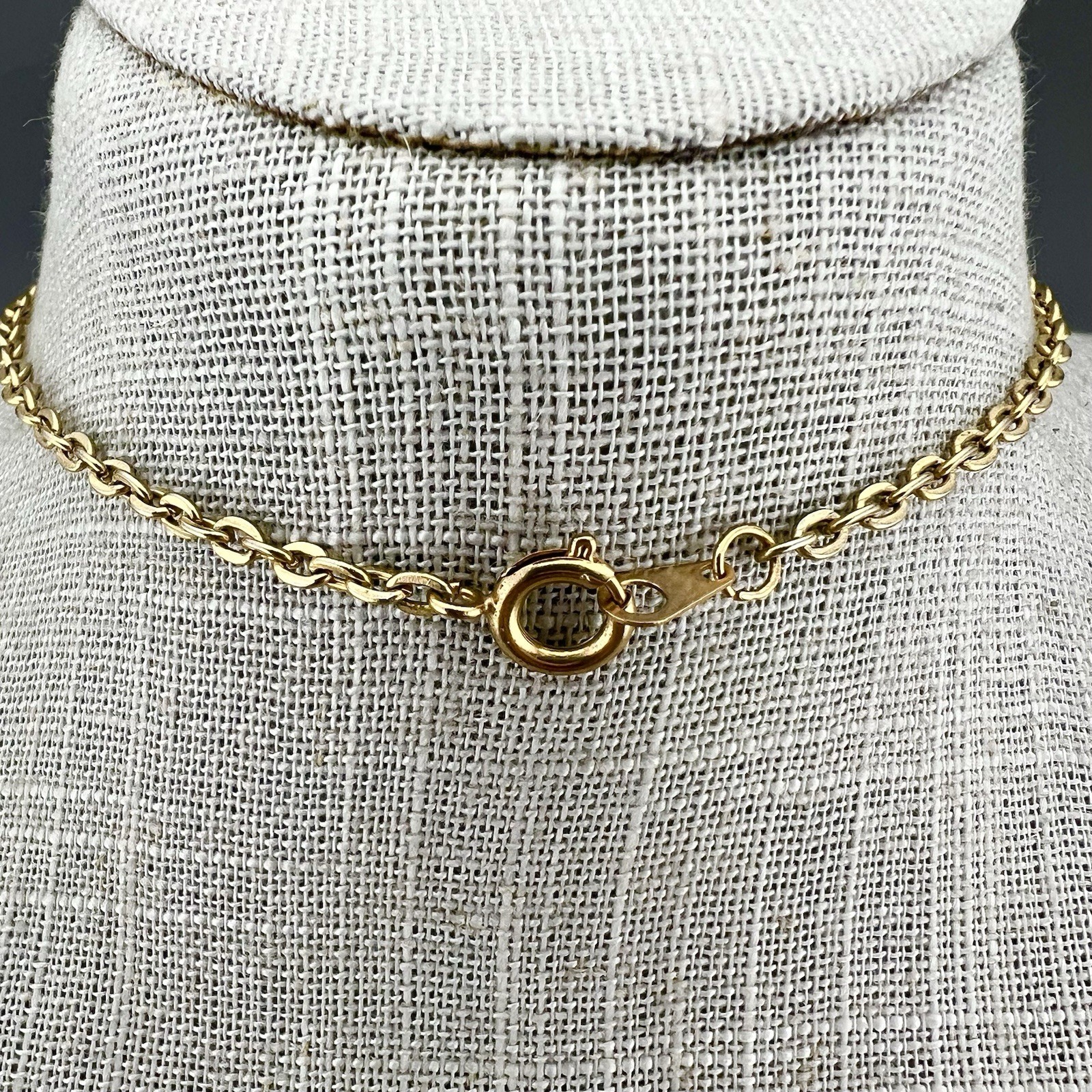 Vintage Drop Necklace Beaded Chain Gold Tone Dangle 22”