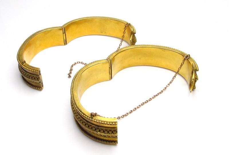 Victorian Gold Filled Etruscan Revival Bracelet Lot of 2 SET