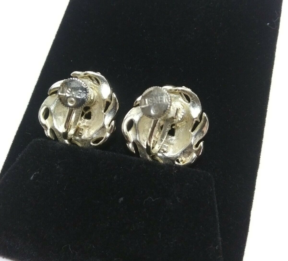 Vintage Lisner Metal Knot Screw Back Earrings