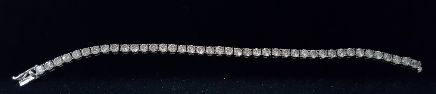 Classic 4mm Simulated Diamond 925 Sterling Silver Tennis Bracelet Chain Vintage
