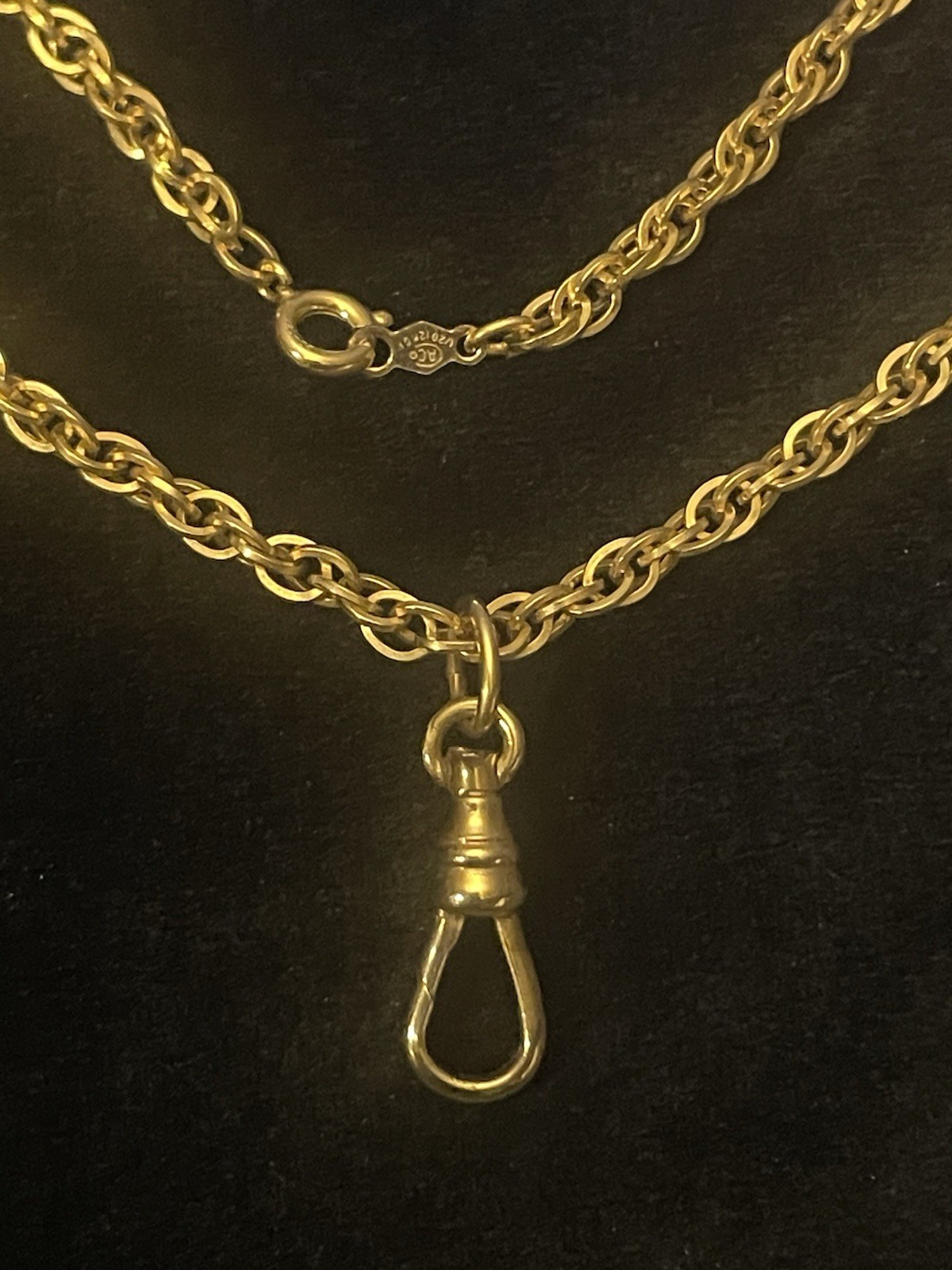 Vintage Edwardian Caco 25″ 12K Y Gold Filled Triple Link Rope Chain Necklace🌺🌺