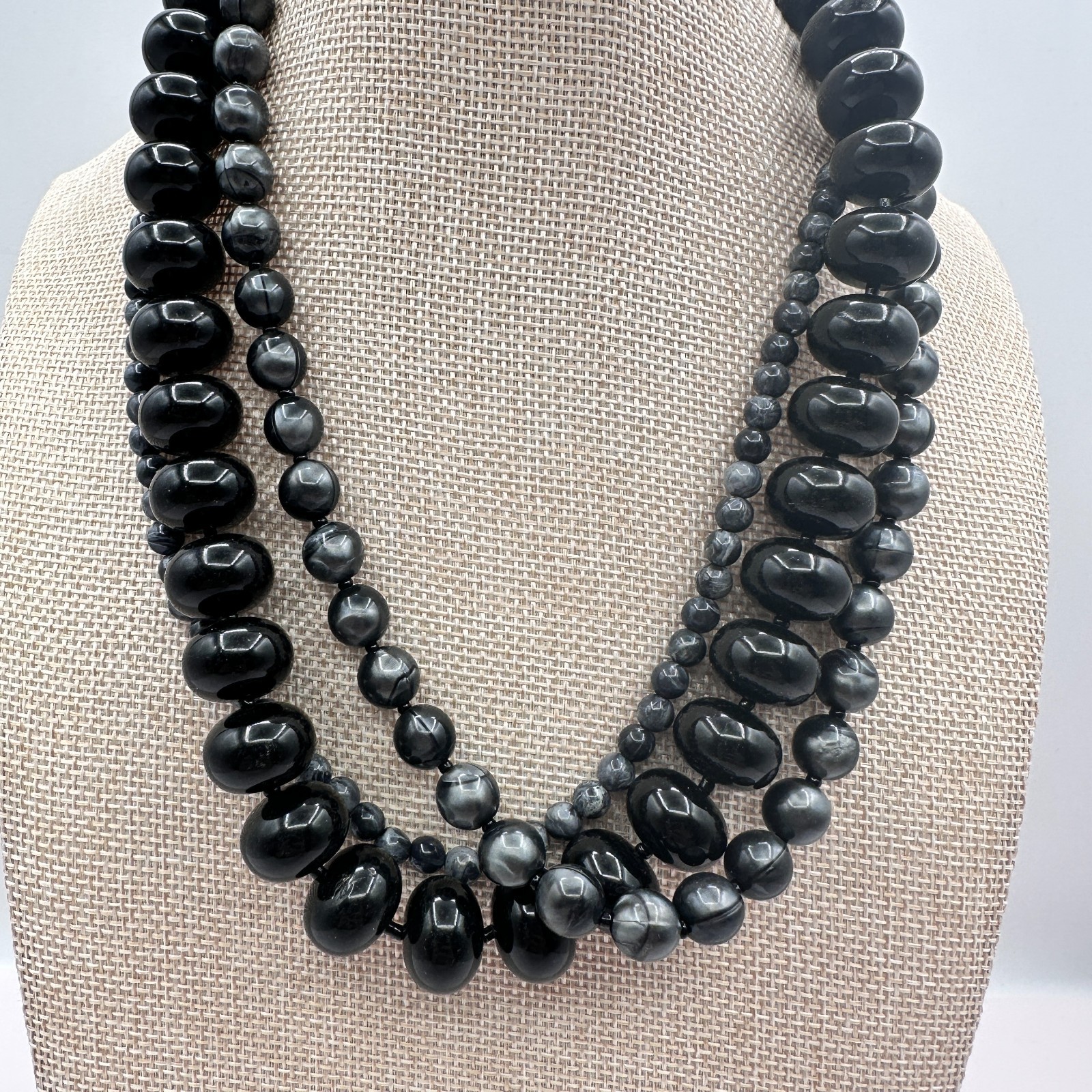 Vintage 90s Multi-Strand Beaded Statement Necklace Boho Women’s Classic Jewelry