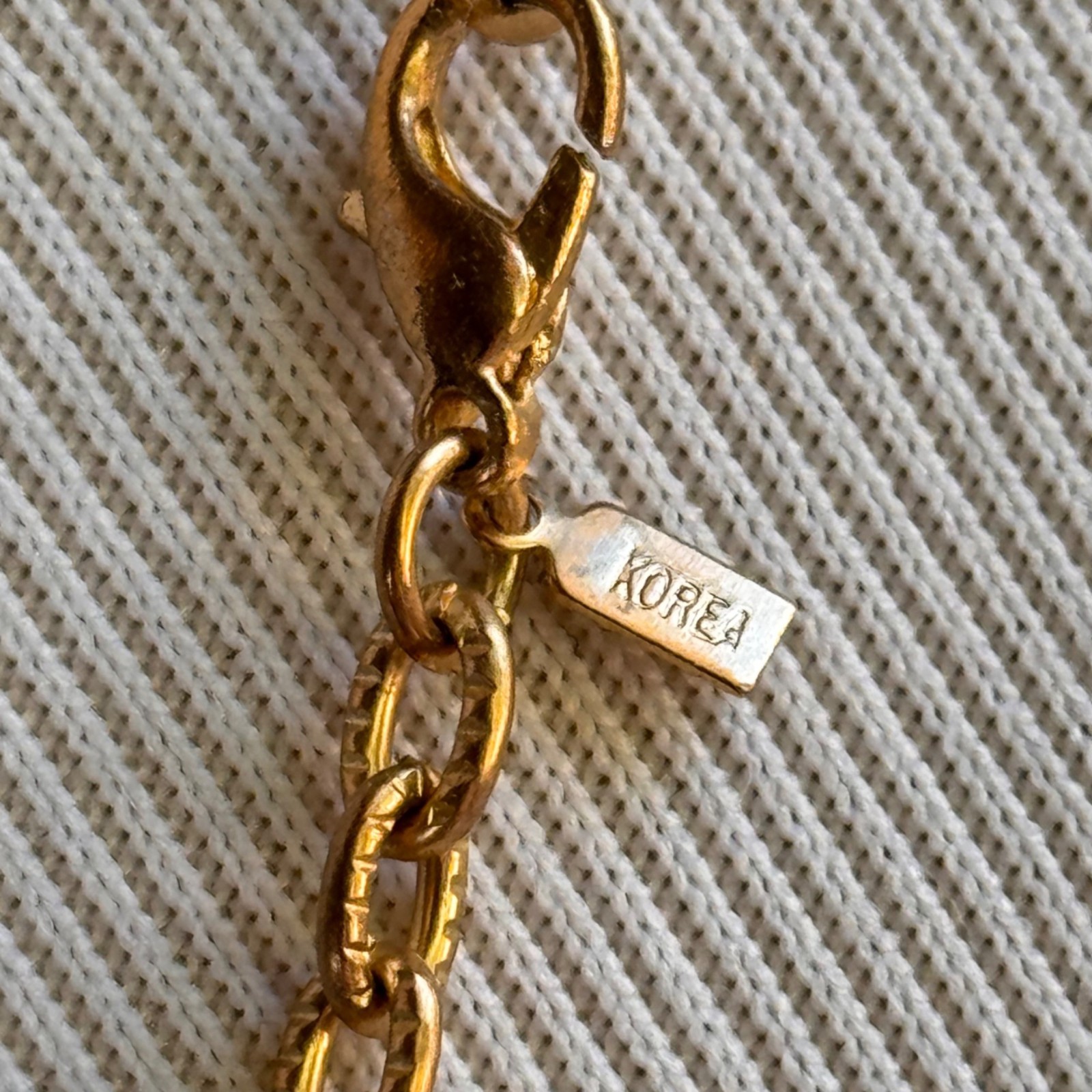 Gold Tone 31 Inch Chain-Link Necklace 1980s Lobster Claw Clasp Stamped Korea Vtg