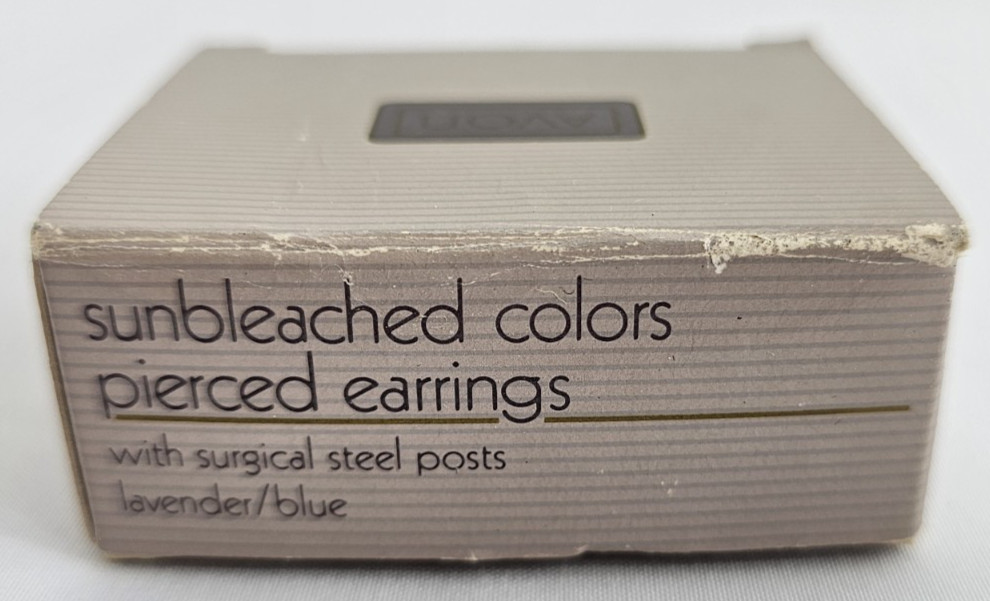 Avon ‘Sunbleached Colors’ Pierced Earrings and Choker Set – Lavender/Blue/Tan