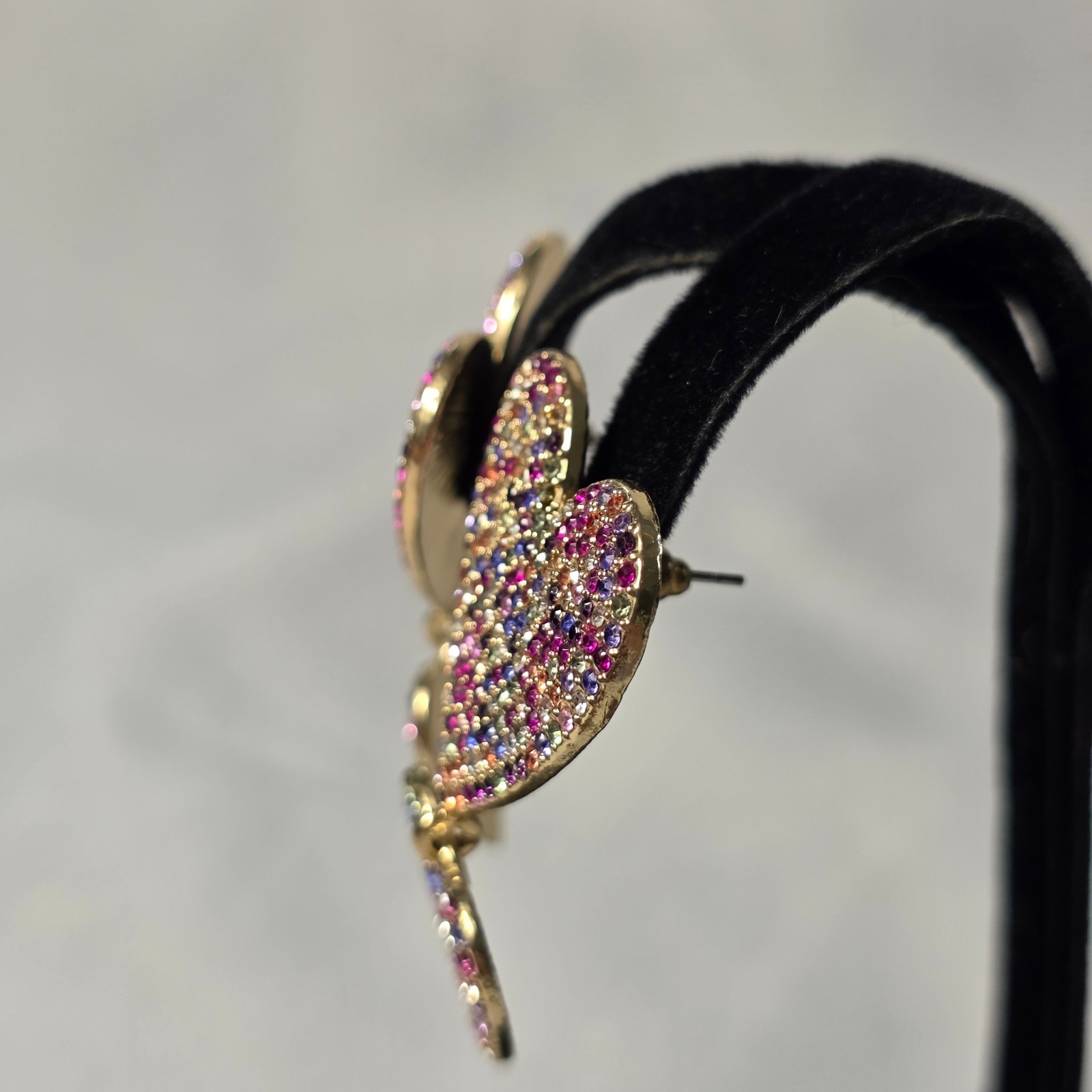 Sugarfix by Baublebar Double Heart Earrings Multicolored Rhinestone Crystals