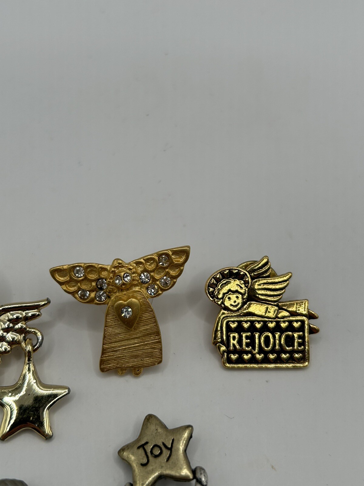 Vintage Angel Pin Brooch Lot – Gold Tone, Pewter, Daria, Norma Jean