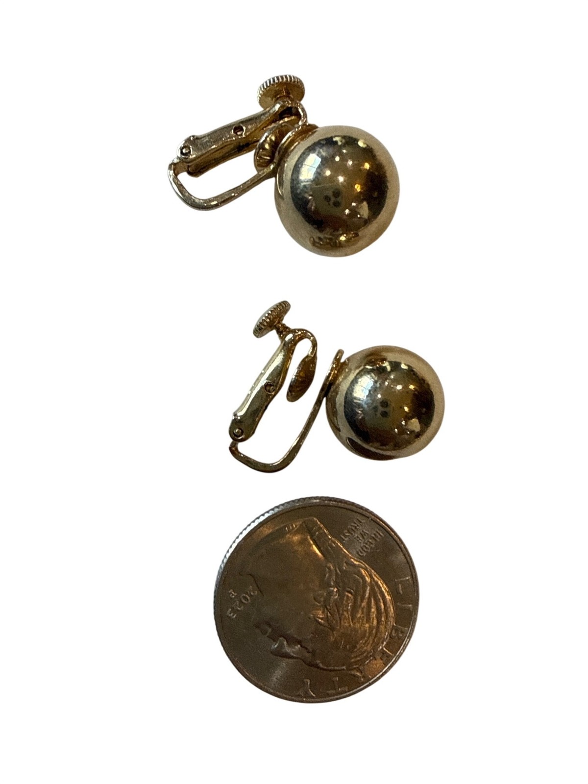 Vintage Coro Gold-Tone Adjustable Clip-On Ball Earrings