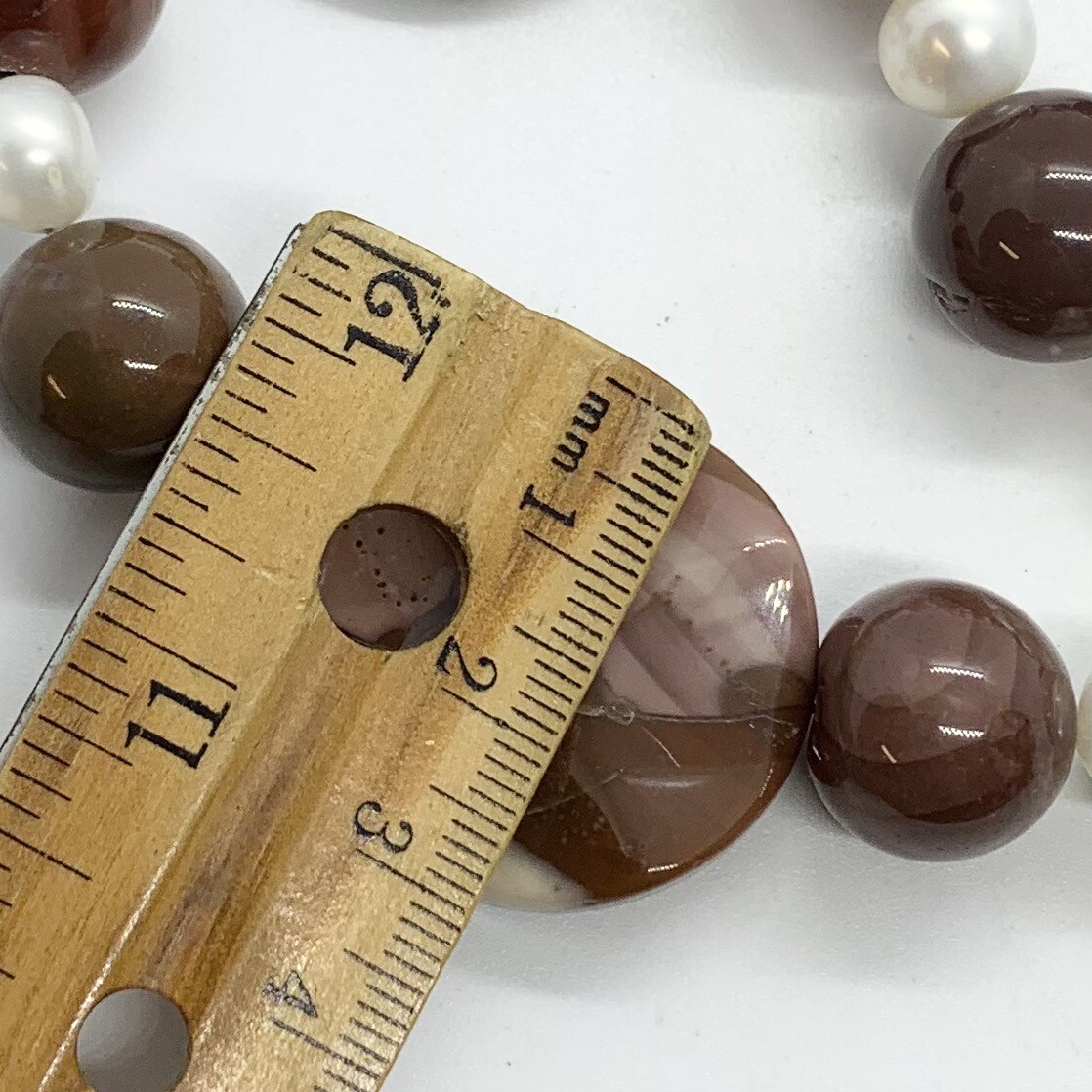 VTG BOHEMIAN NECKLACE CHUNKY MULTICOLOR GLASS STONE PEARL 19” BEADED BOHO BOLD