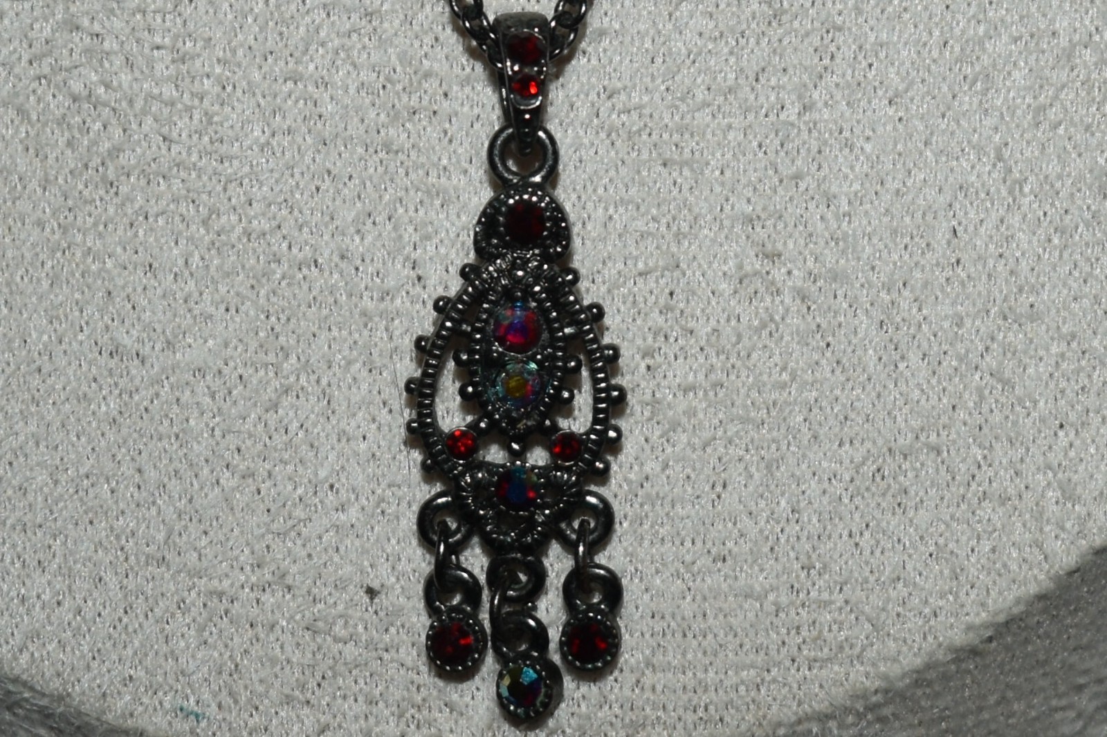 1928 Brand AB Red Rhinestones Necklace 16″ B1