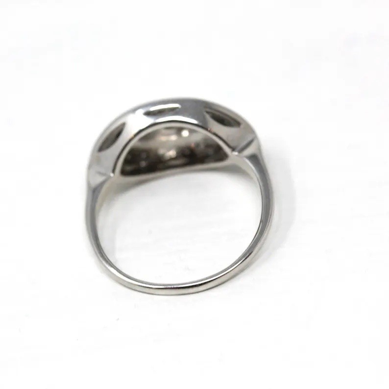 Vintage Ring With 0.56 Ct Round Cut Moissanite Engagement Cluster Princess Ring
