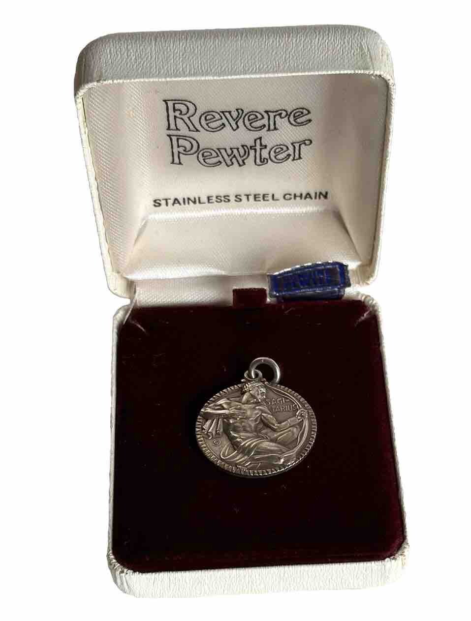 Vintage Revere Pewter Sagittarius Zodiac Pendant No Chain