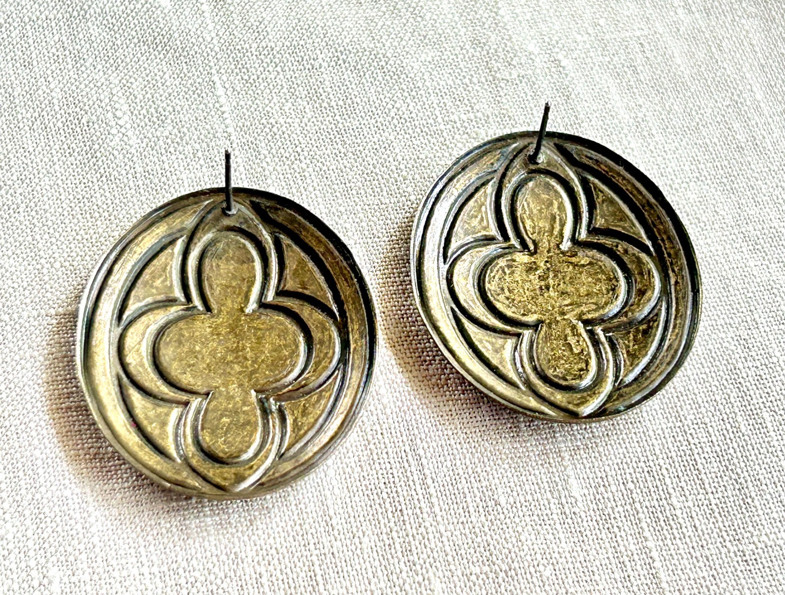 Vintage Earrings Lot of 3 Pairs 60s-80s Boho Tribal Enamel Pink Wire Hoop Studs