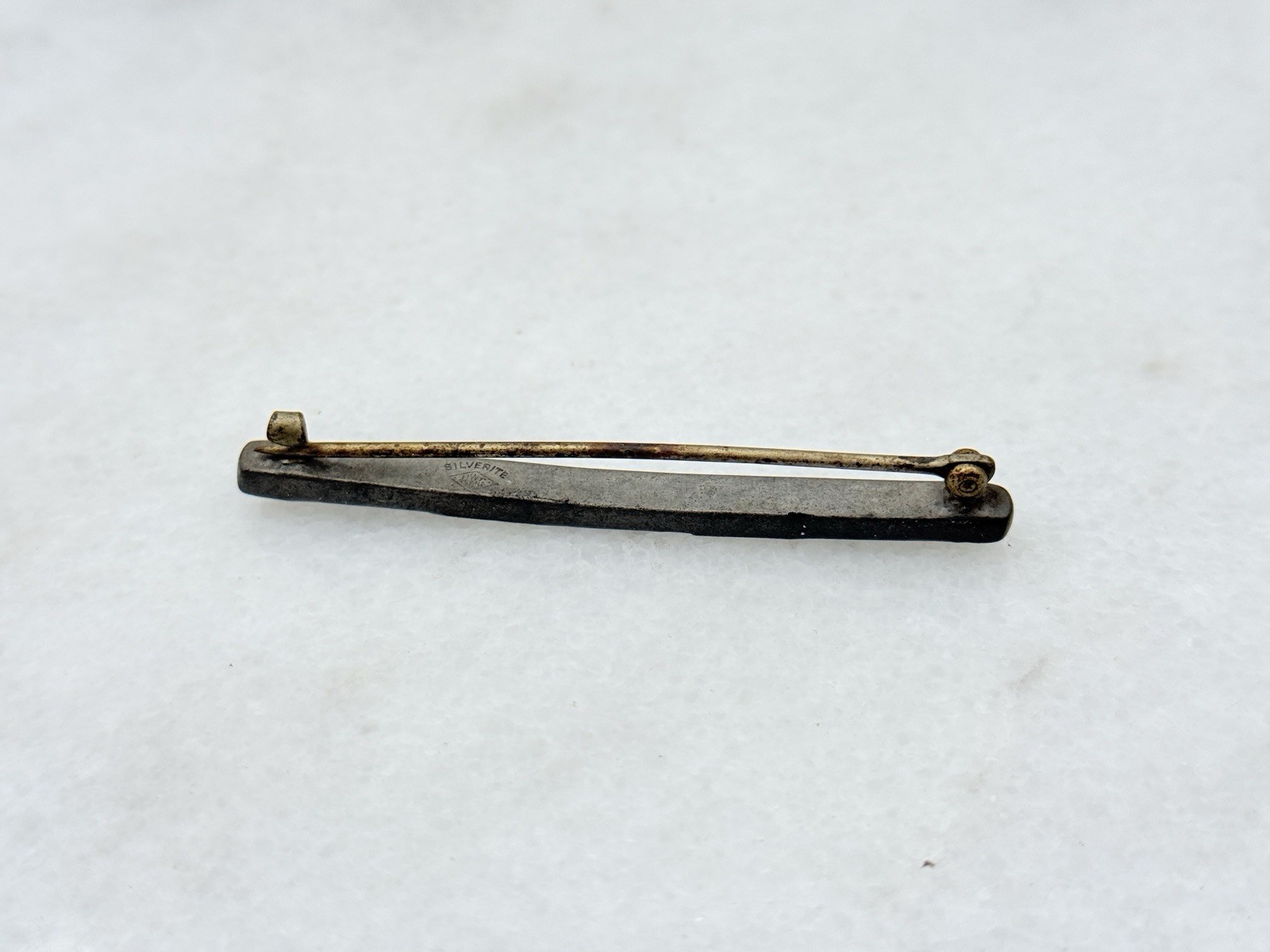 Antique Art Deco Fishson Silverite Rhinestone Bar Pin c.1920’s