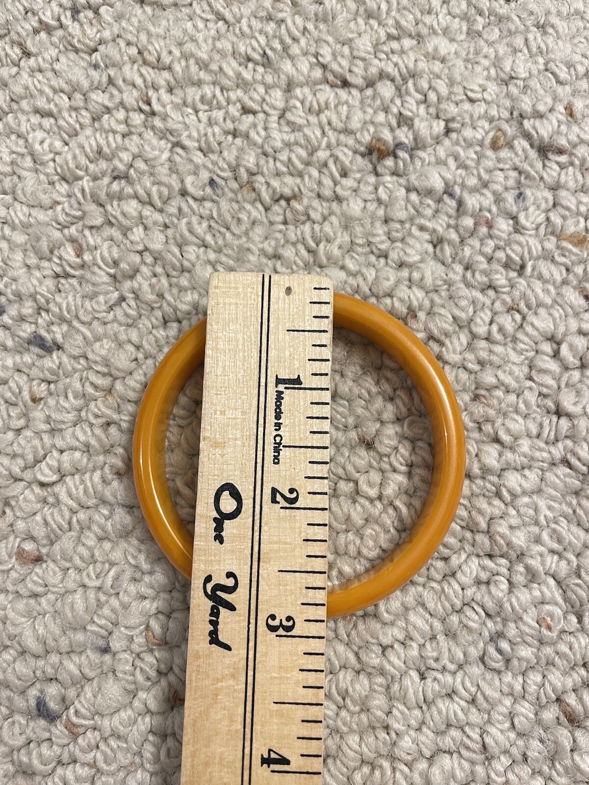Vintage Butterscotch Bakelite Bangle Bracelet 1/2 Inch Wide Great Condition