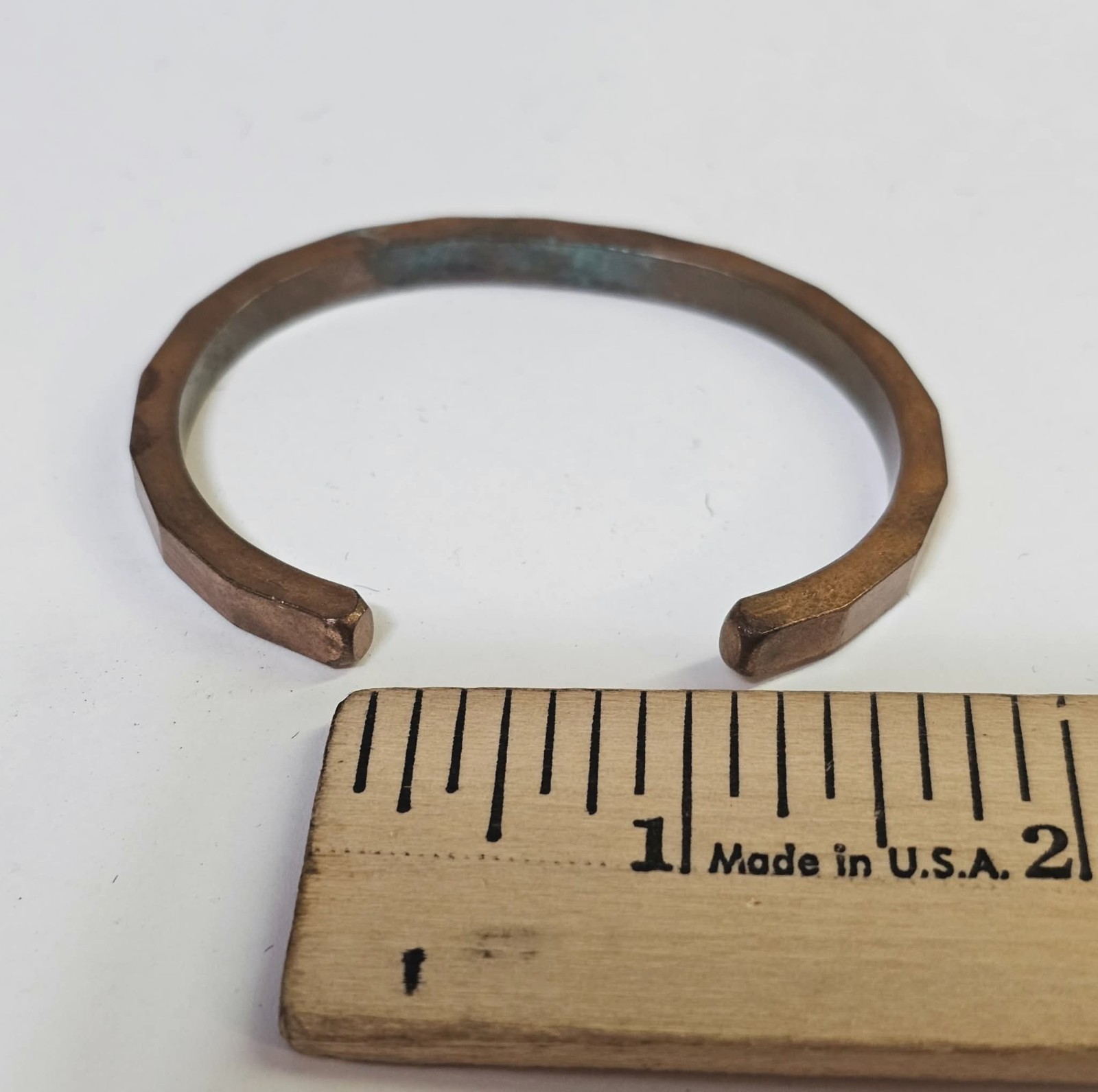 vtg Copper Cuff Bracelet 6 1/2in – Solid- Heavy 24g- S10- READ