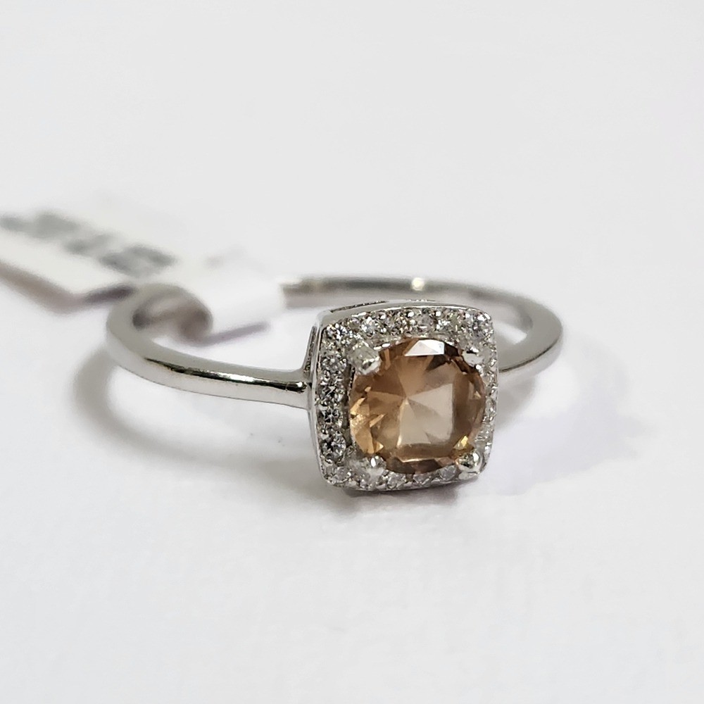 NIB Semi VTG 1cts Golden Champagne Topaz 925 Ring Sz 9/10