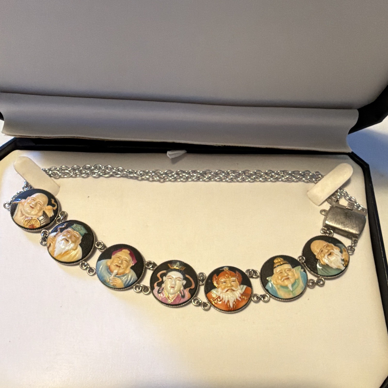 Toshikane Seven Lucky Gods Porcelain Necklace