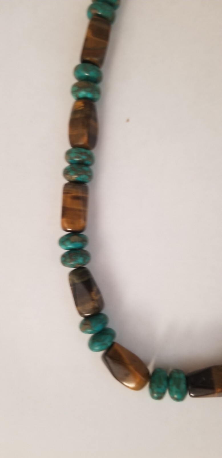 TIGER TIGER’S EYE & FAUX TURQUOISE BEAD BEADED NECKLACE