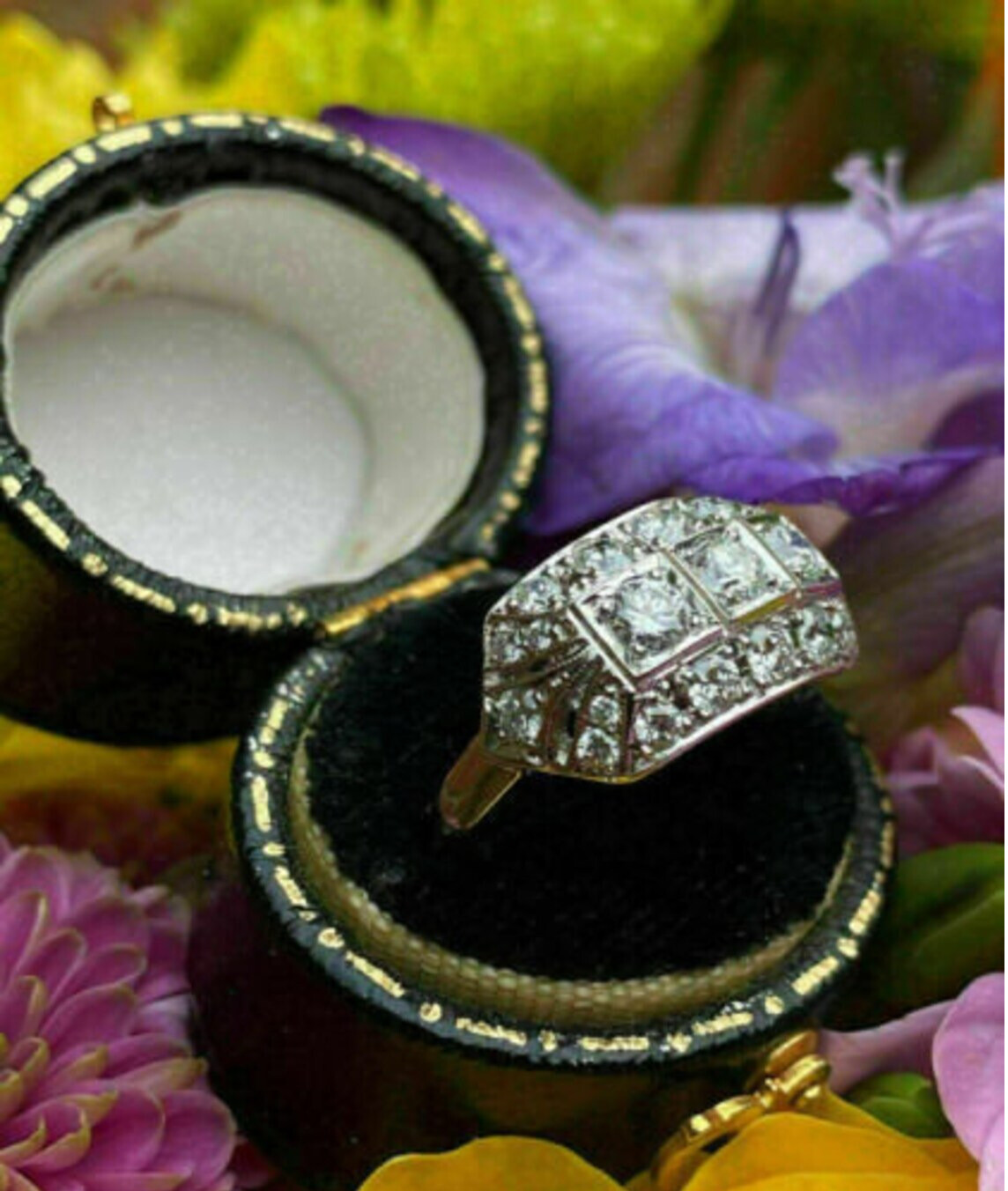 1.20CTW White Round Cut CZ Three Stone Antique Style Art Deco Ring In 925 Silver