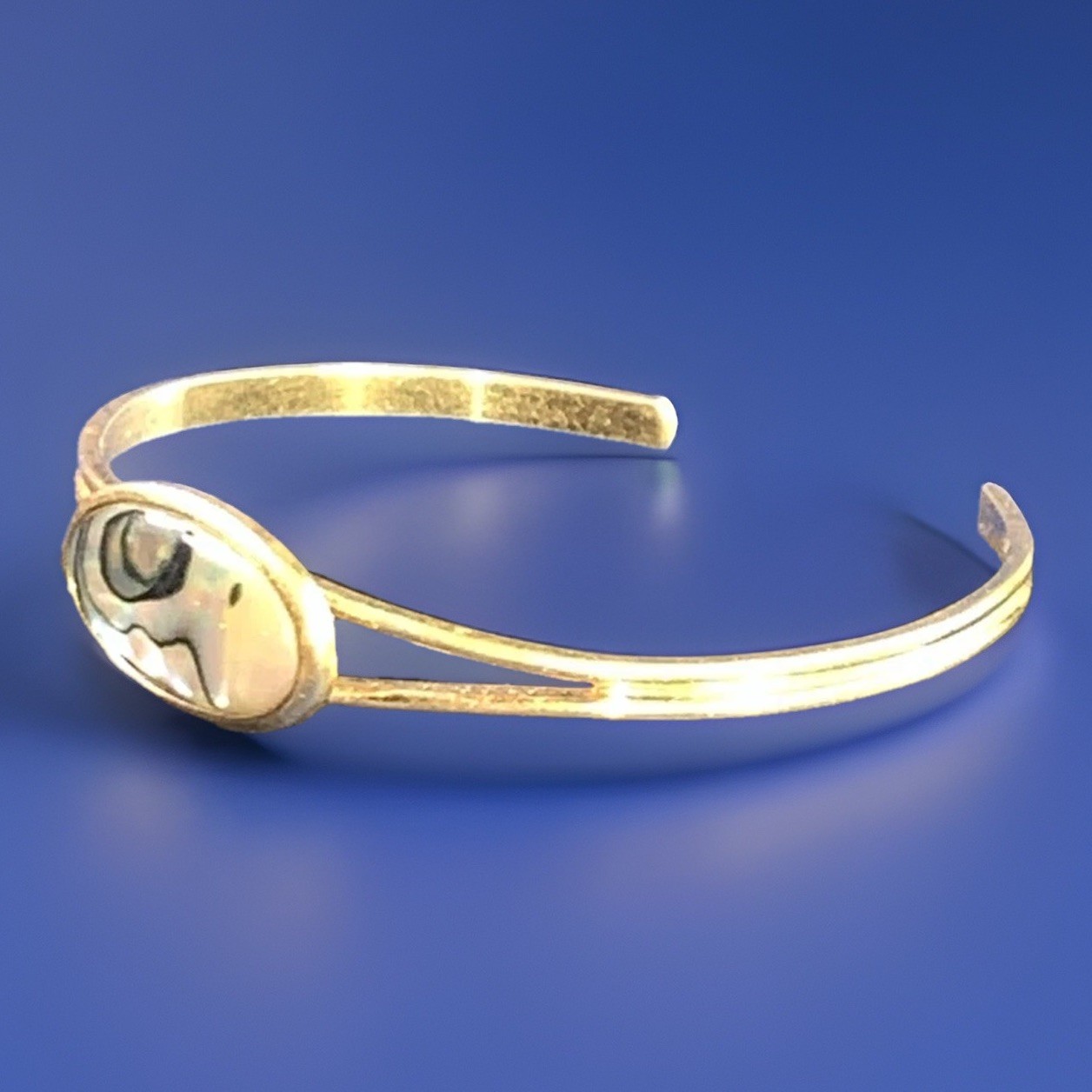 Vtg Ariki Paua Bracelet Made In New Zealand Gold Plated Beautiful Shell READ