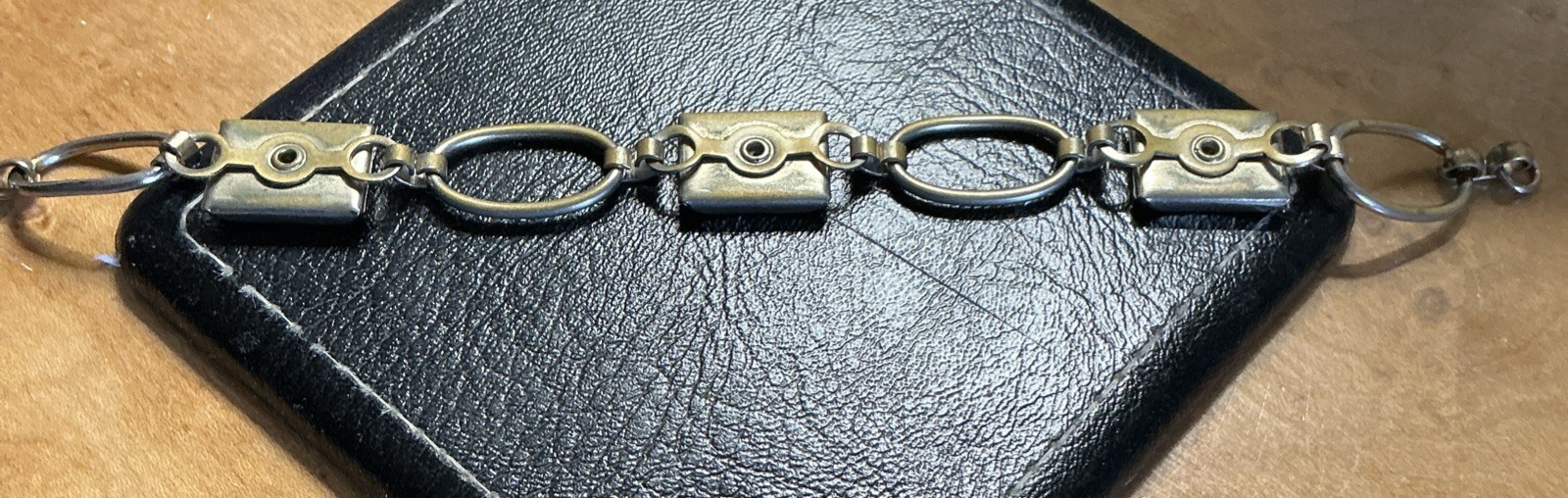 Vintage Silver Reverse Painted Intaglio Glass Horse Head Equestrian Bracelet