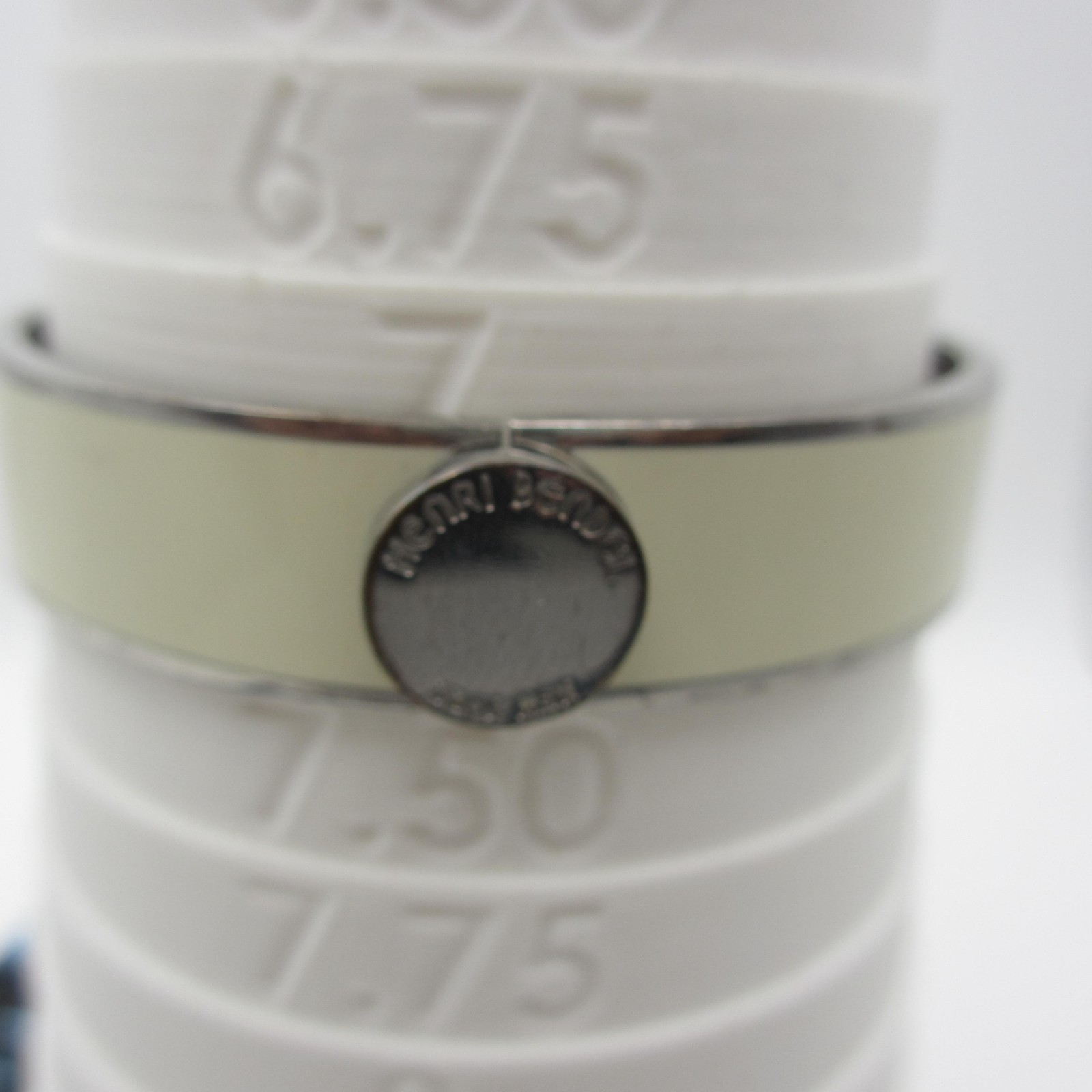 Vintage Henri Bendel Bracelet Enamel Hinged Bangle White