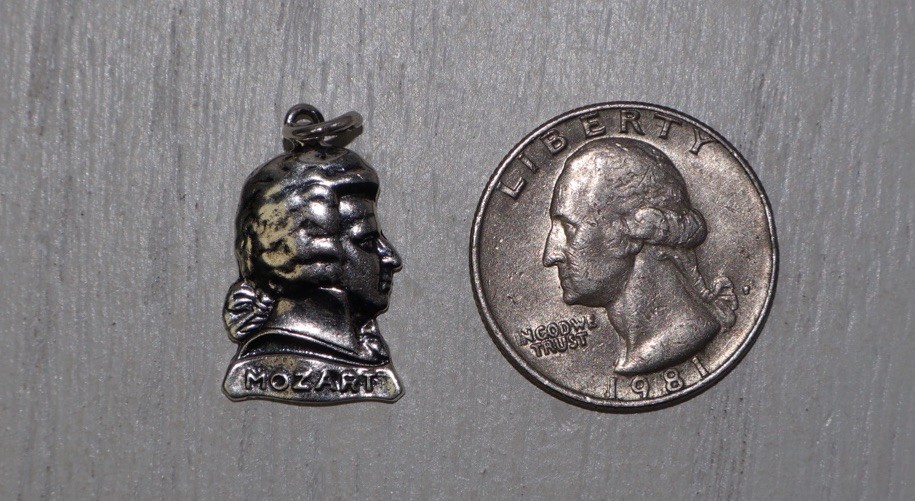 Vintage Mozart Sterling Silver Charm 3.3G / 1in