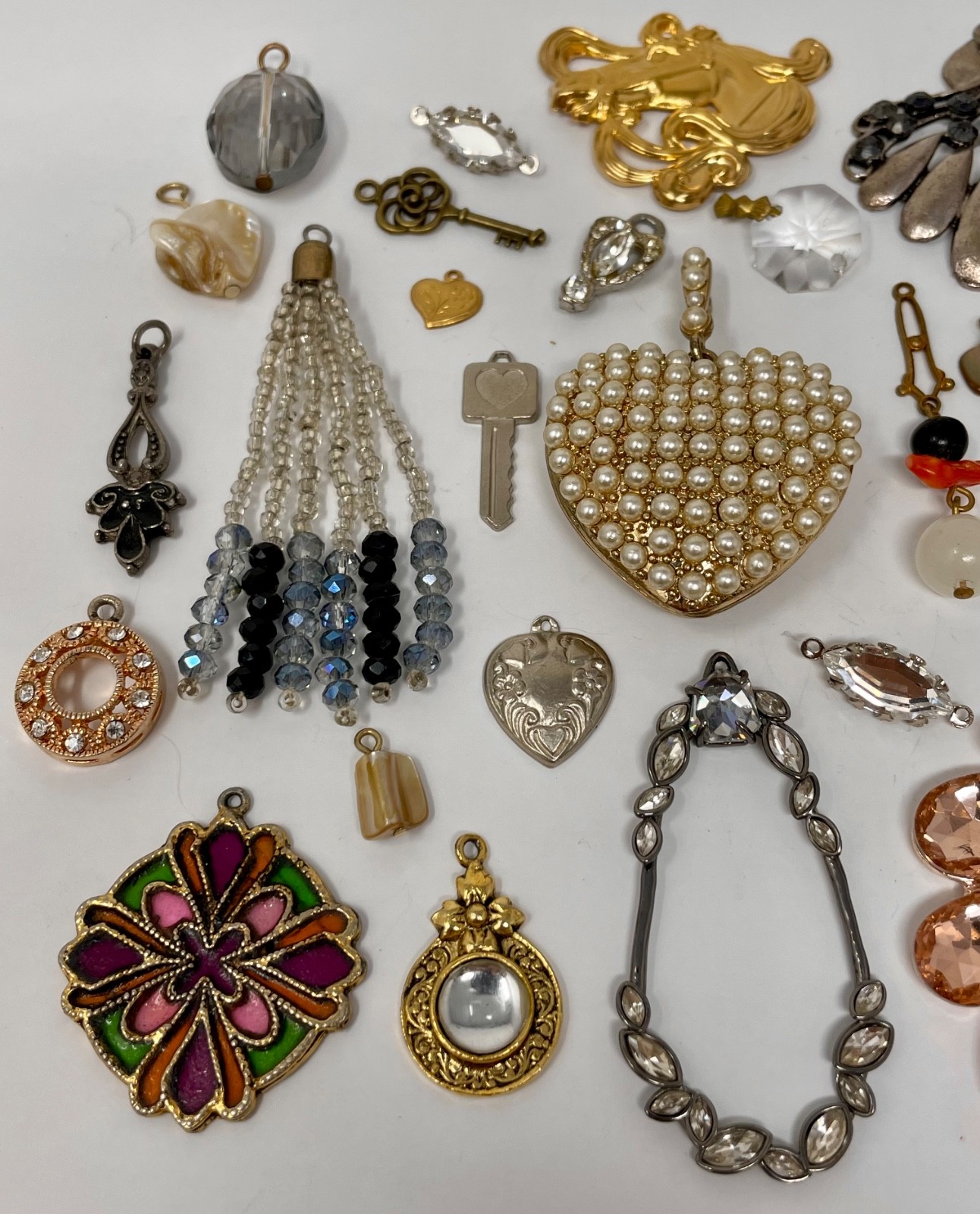 Lot Vtg & Modern Victorian Art Deco Style Pendants Findings Jewelry Craft A2