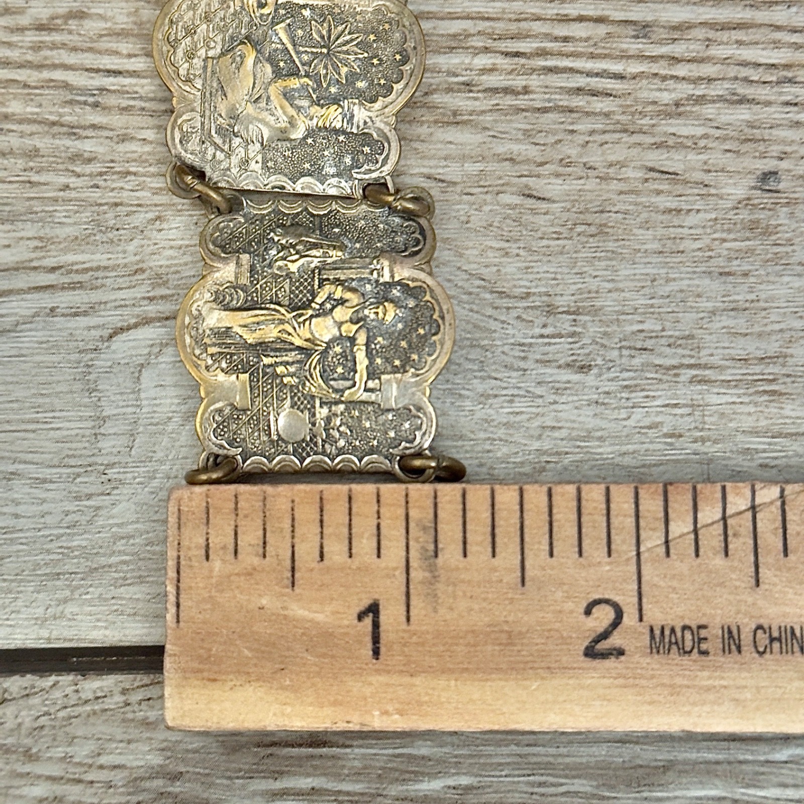 Vintage Arabian Nights Story Teller Panel Bracelet Souvenir Du Maroc