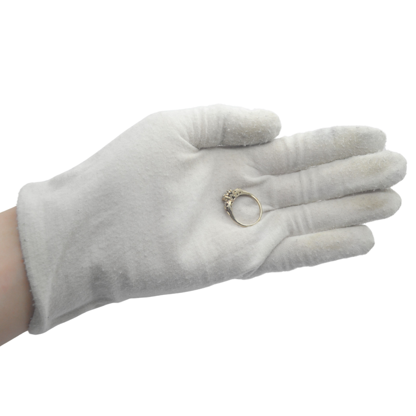 VINTAGE 14K White Gold 0.35ct European Cut Diamond Ring Size 6.75