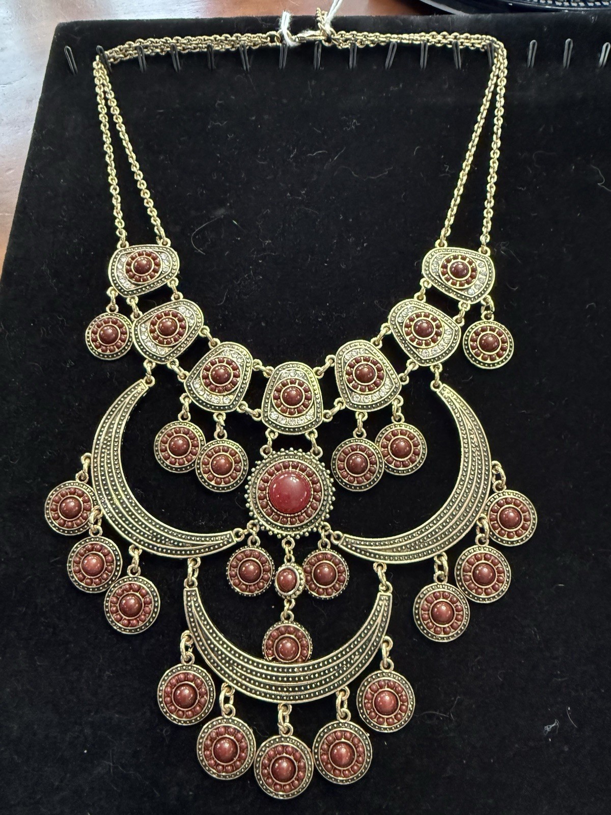 Vintage Multi-layered Afghan Tribal Style Ornate Statement Necklace