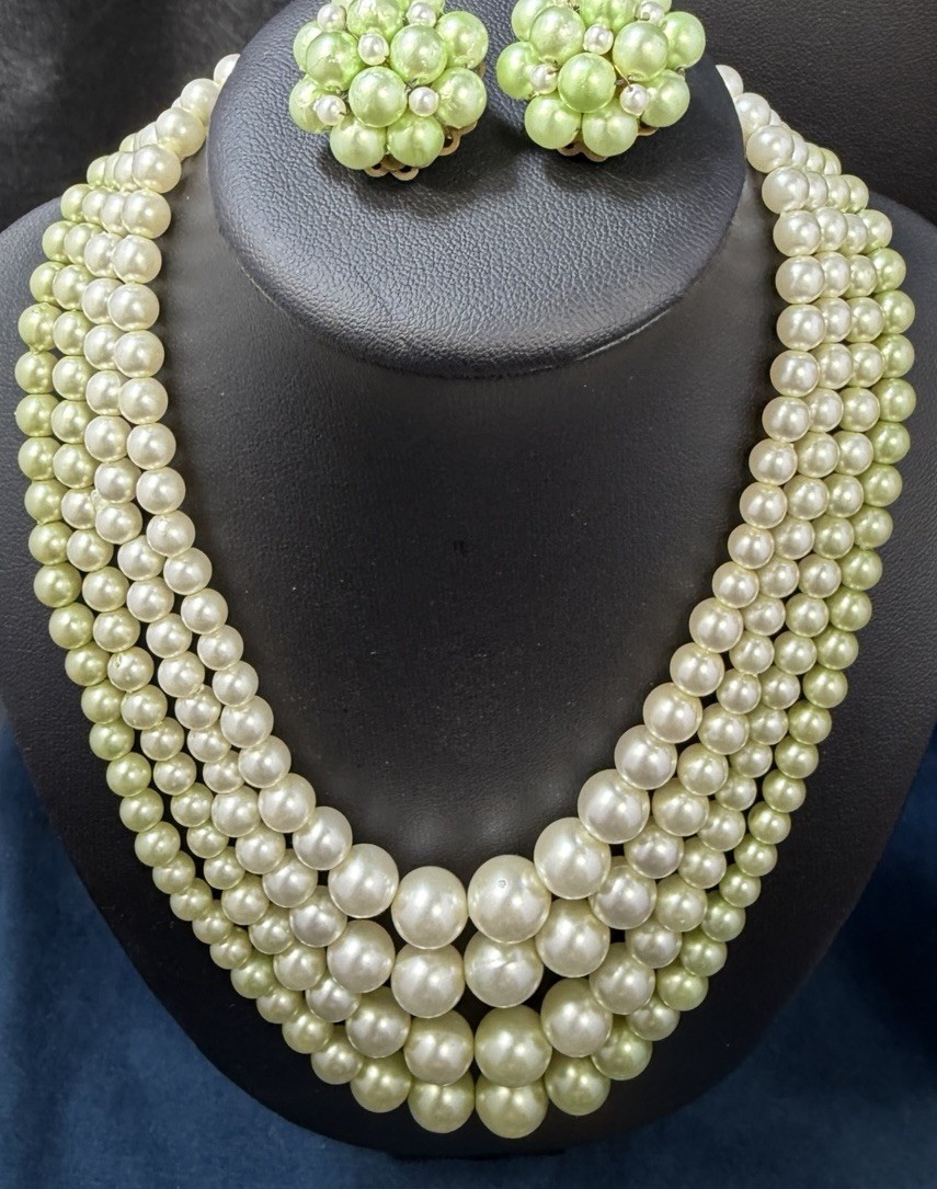 Vintage MCM All Japan Beaded Jewelry Lot Necklaces Earrings 19 PCS Multi Strand